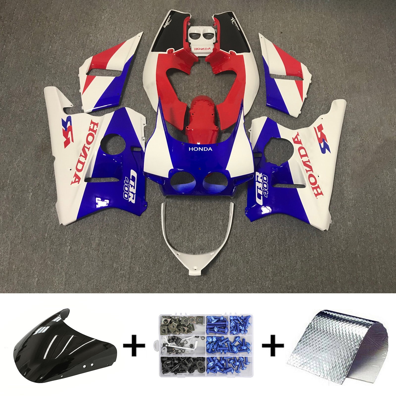 Amotopart Honda CBR400RR NC23 1987-1989 Kit carena carrozzeria in plastica ABS