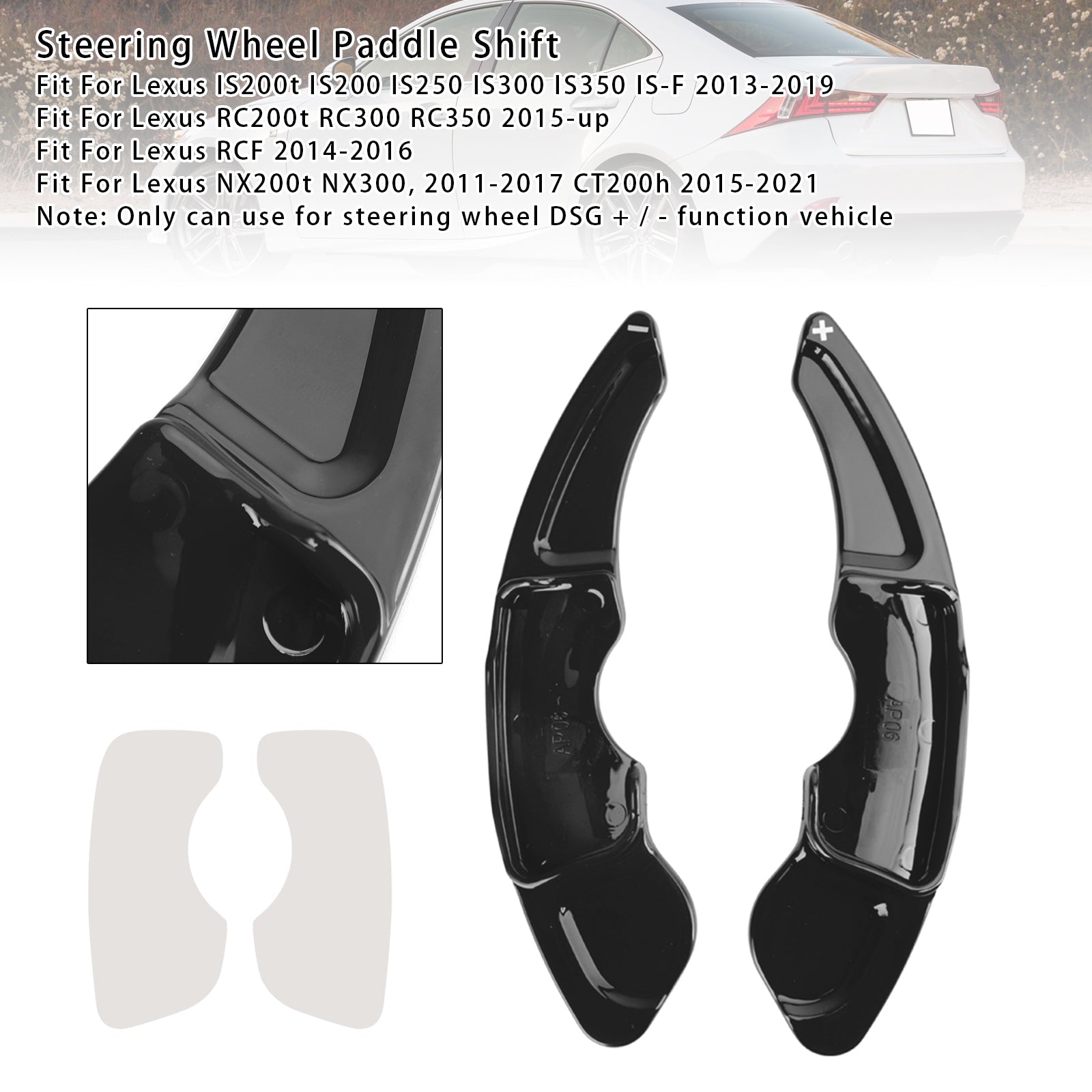 Extensions de palettes de changement de vitesse au volant pour Lexus IS RC RCF NX