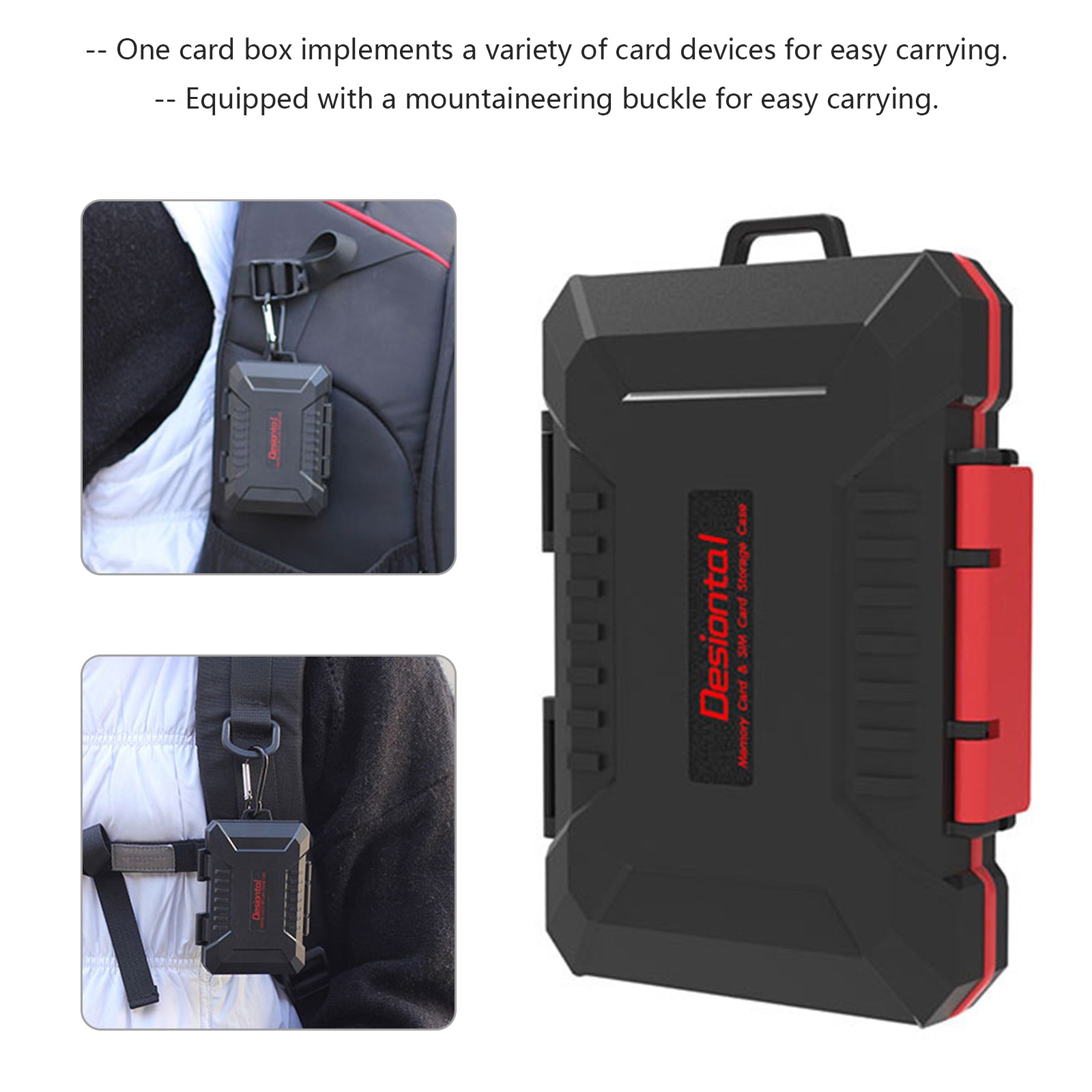 Camera-geheugenkaart beschermdoos, waterdichte en anti-val SD-kaart opbergdoos