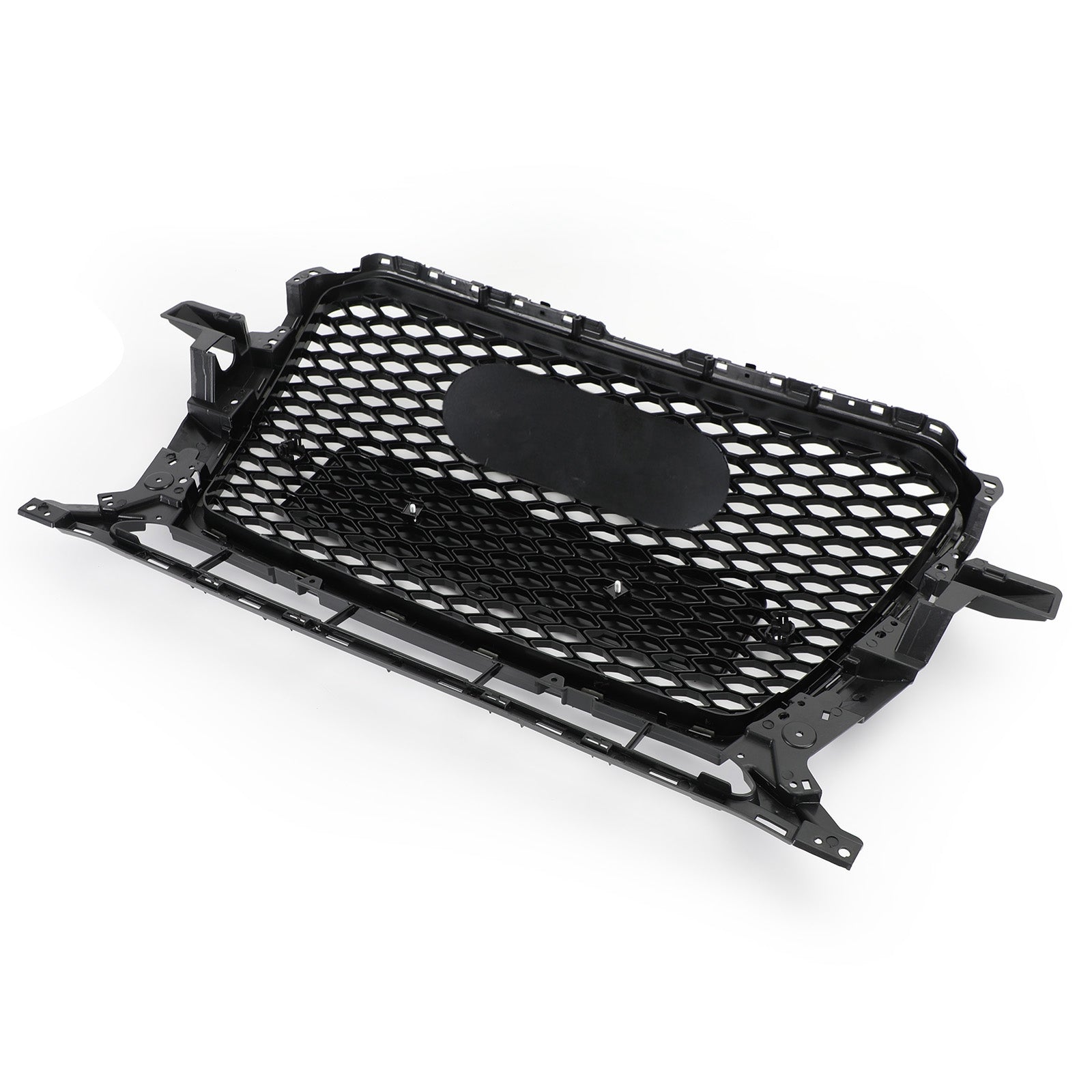 Parrilla hexagonal deportiva de malla de panal estilo RSQ5 compatible con Audi Q5 2013-2017, negro brillante