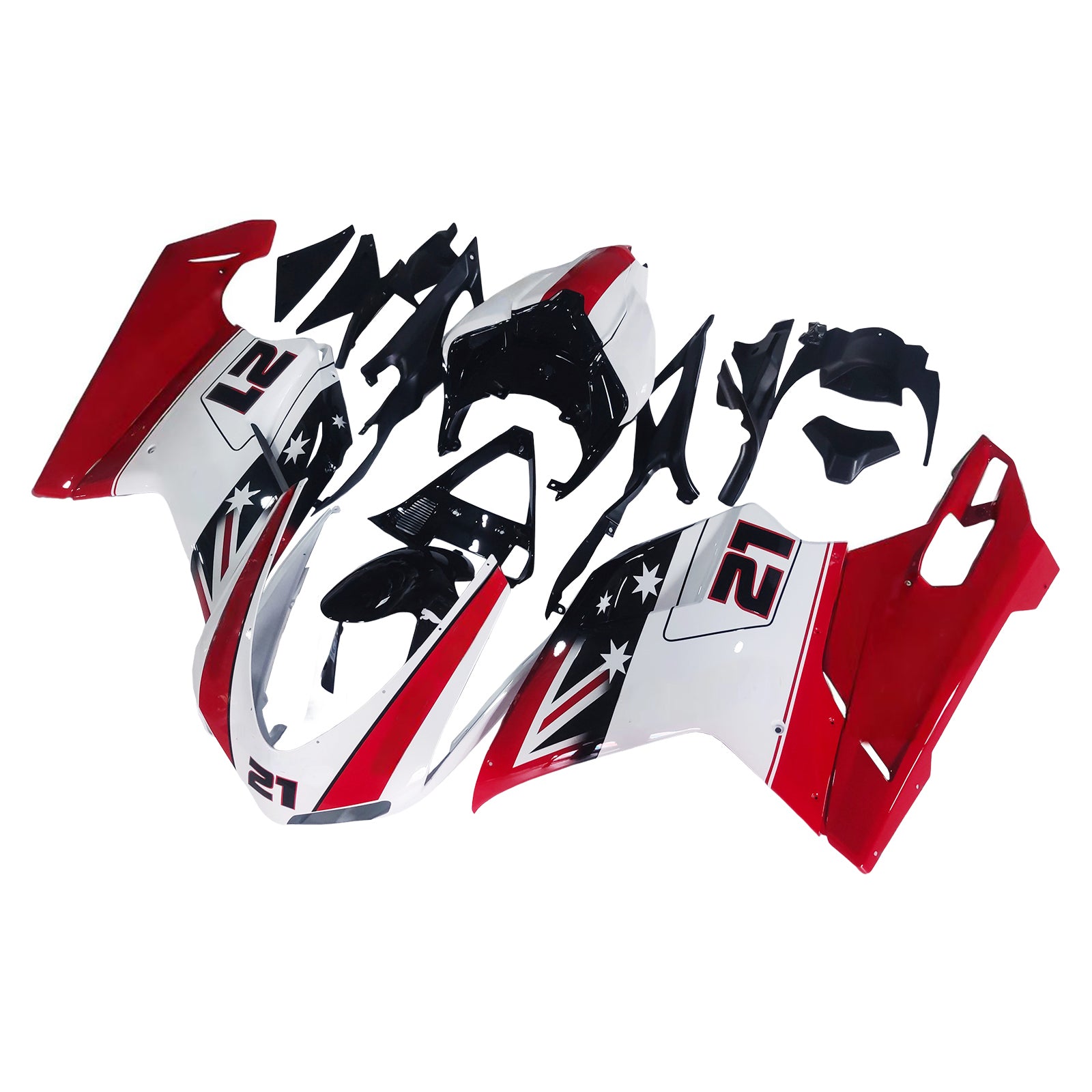 Kit de carénage par injection, carrosserie en plastique ABS, compatible avec Ducati 1098/1198/848 de 2007 à 2011