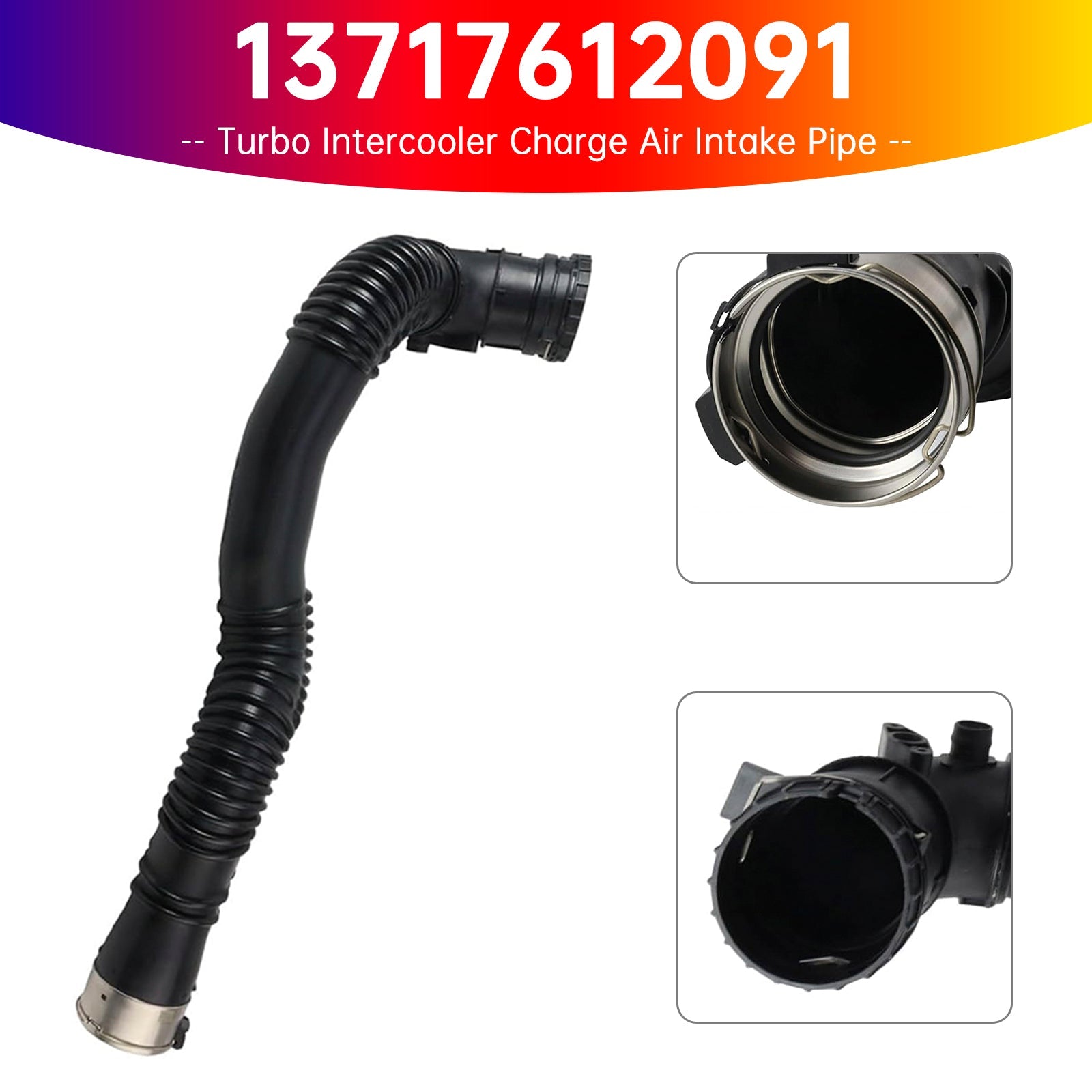 Tubo di aspirazione dell'aria turbo per BMW Serie 5 Touring (F11) 528i Station Wagon turbo (2011-2017) : riferimenti 13717612091, 13714609444 e 13717612096