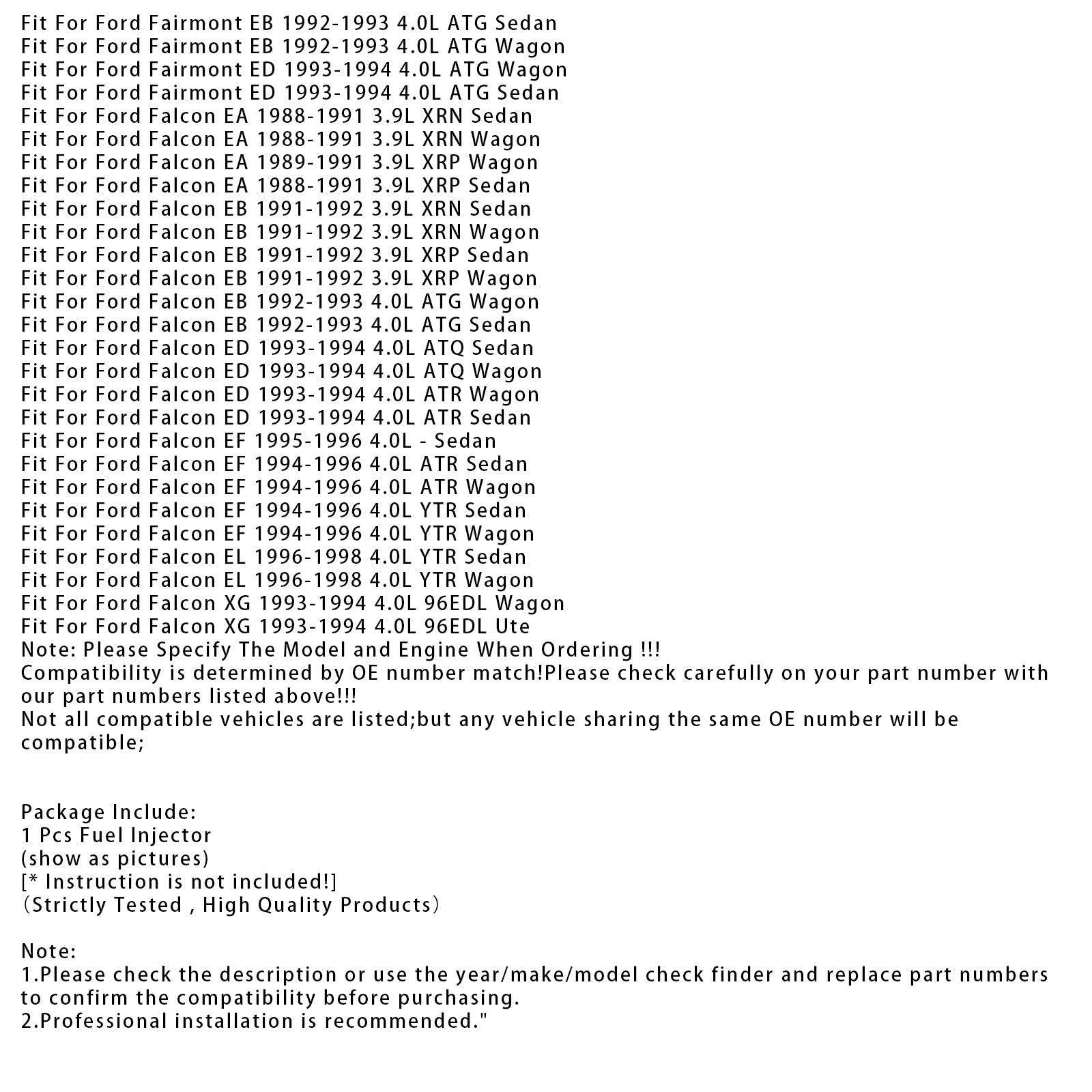 1 injecteur de carburant pour Holden Commodore VS Statesman Ford Falcon EL 0280150790