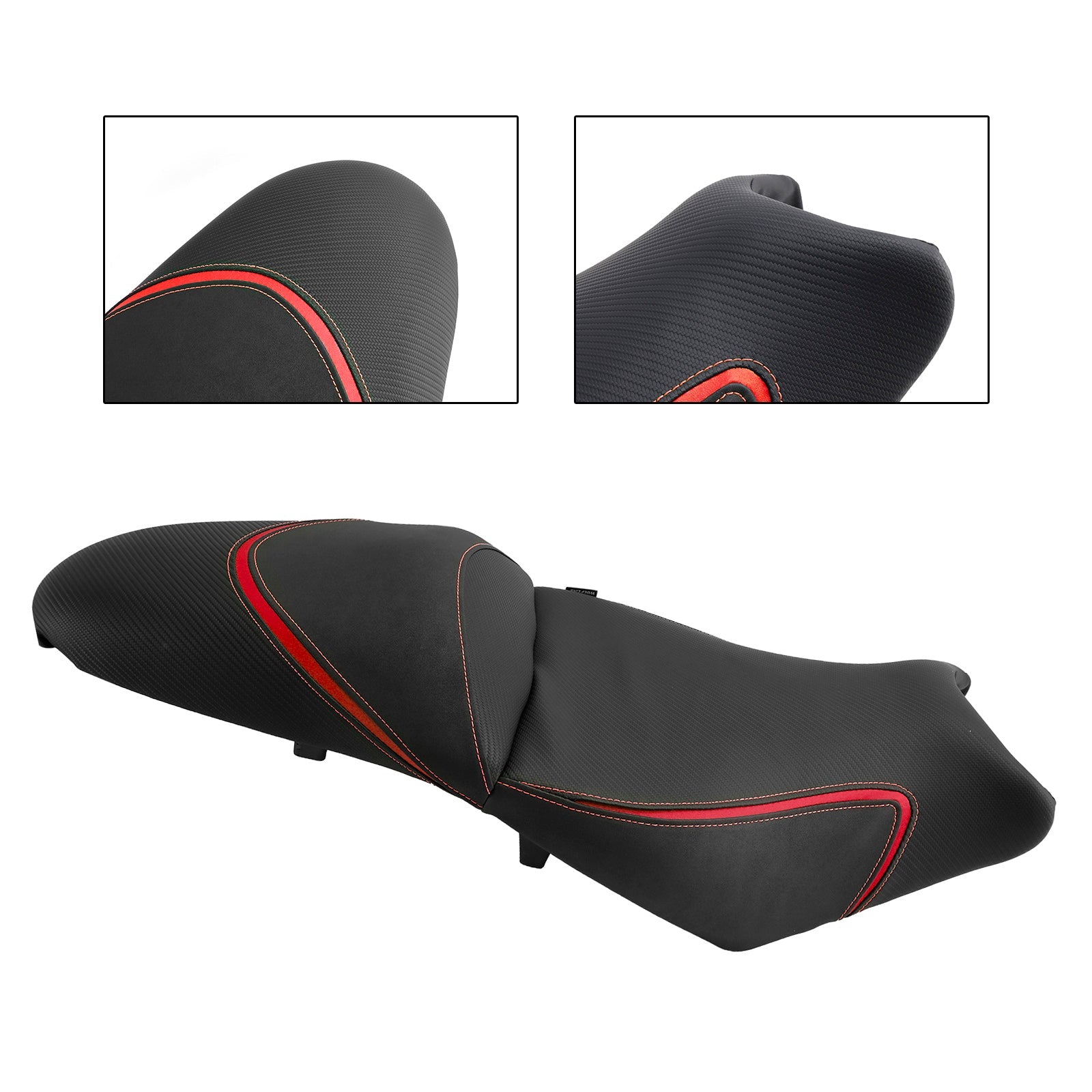 Saddle de pasajeros delanteros y traseros rojos para Kawasaki Versys 650 2022-2024