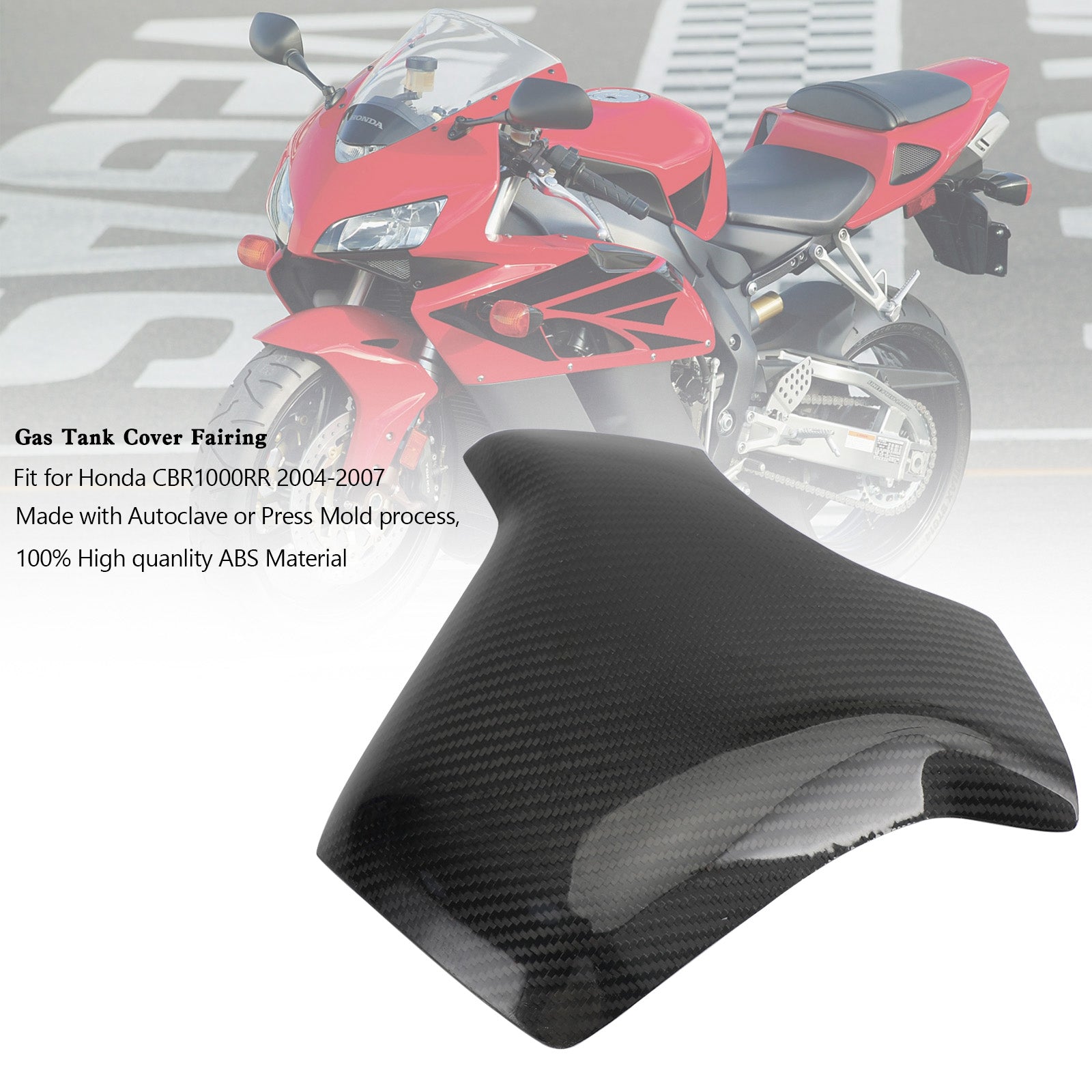 2004-2007 Honda CBR1000RR Carbone Protecteur de carénage de panneau de couverture de réservoir de gaz