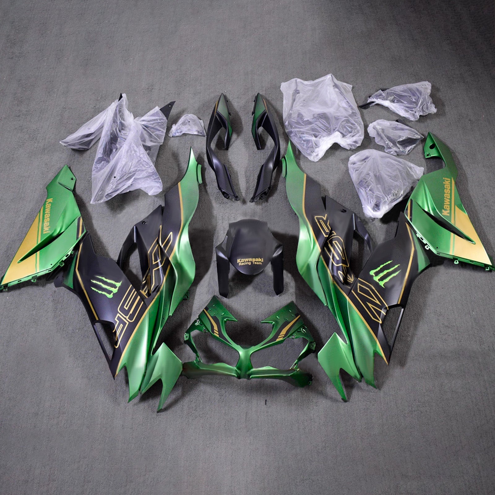 ABS-muovinen ruiskutettu suojasarja, yhteensopiva Kawasaki ZX6R 2019-2023 kanssa