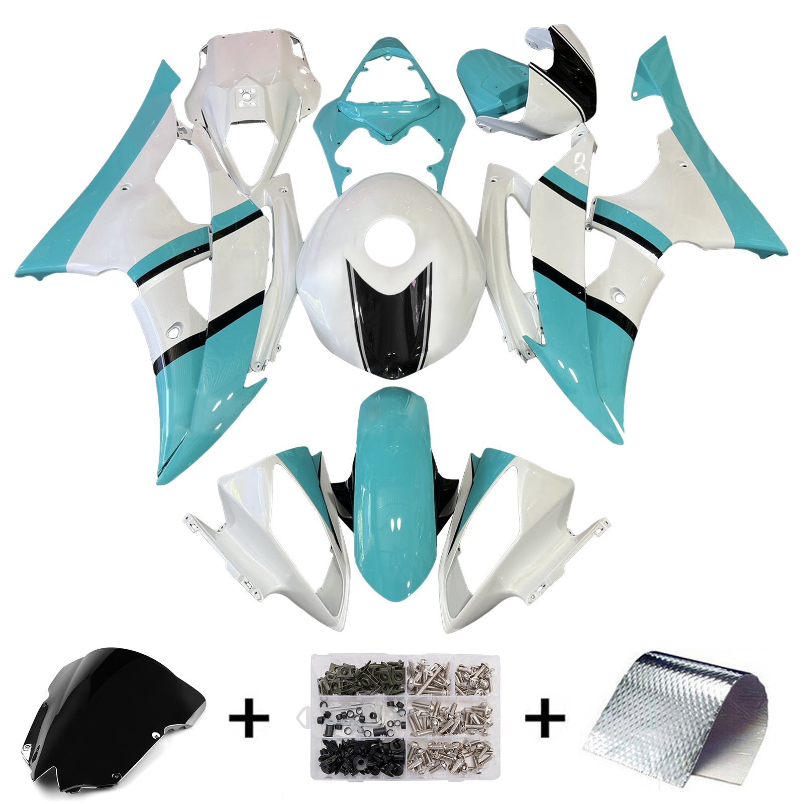 Kit de carénage injecté en plastique ABS pour Yamaha YZFR6 YZF-R6 2008-2016