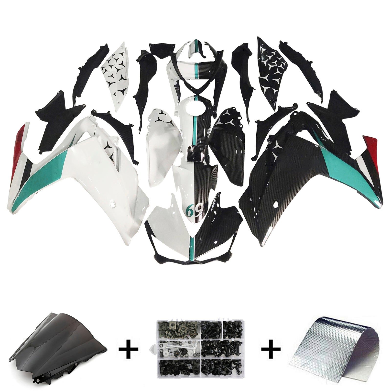 Kit de carénage en plastique ABS injecté pour Yamaha YZF-R3 2014-2018 R25 2015-2017