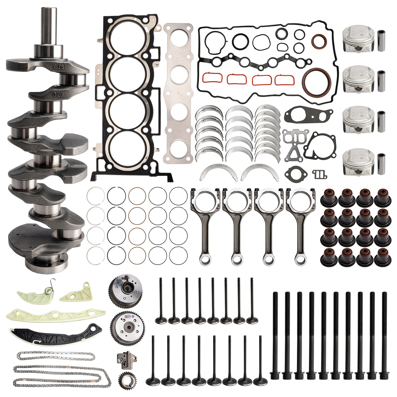 Kit de revisión y reconstrucción del motor G4KD 2.0L, kit de distribución de biela del cigüeñal para Hyundai Kia