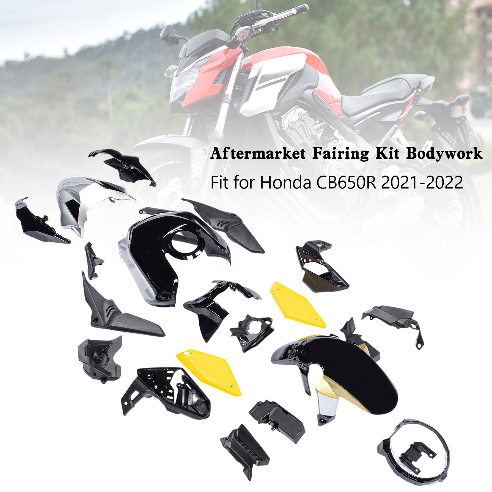 Carénage de moulage par injection en plastique ABS adapté pour Honda CB 650 R CB650R 2021-2023 14#