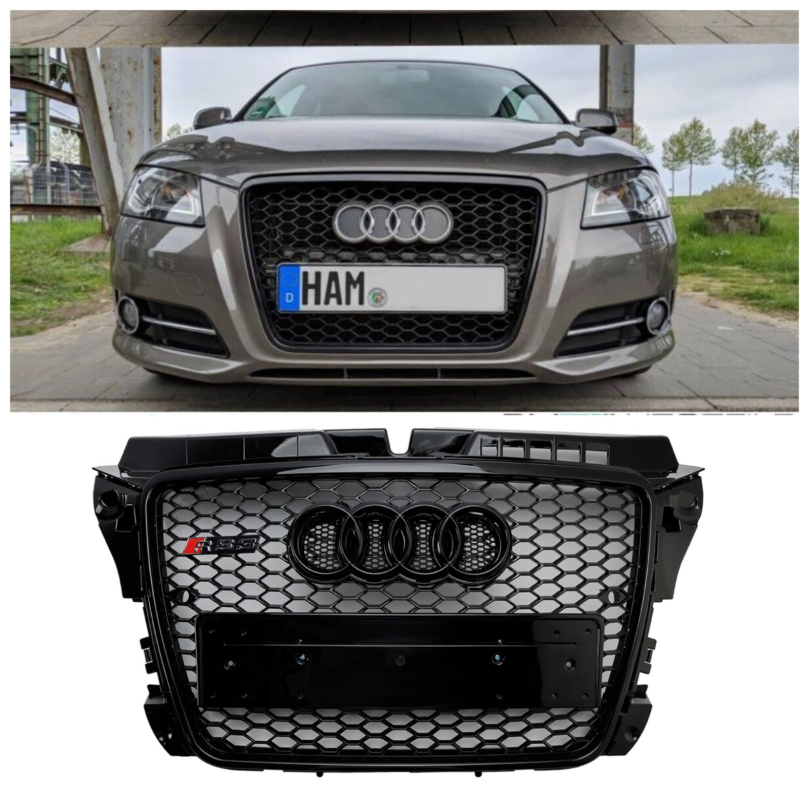 Grille front RS3 honingraatstijl voor Audi A3 8p S3 2008-2013