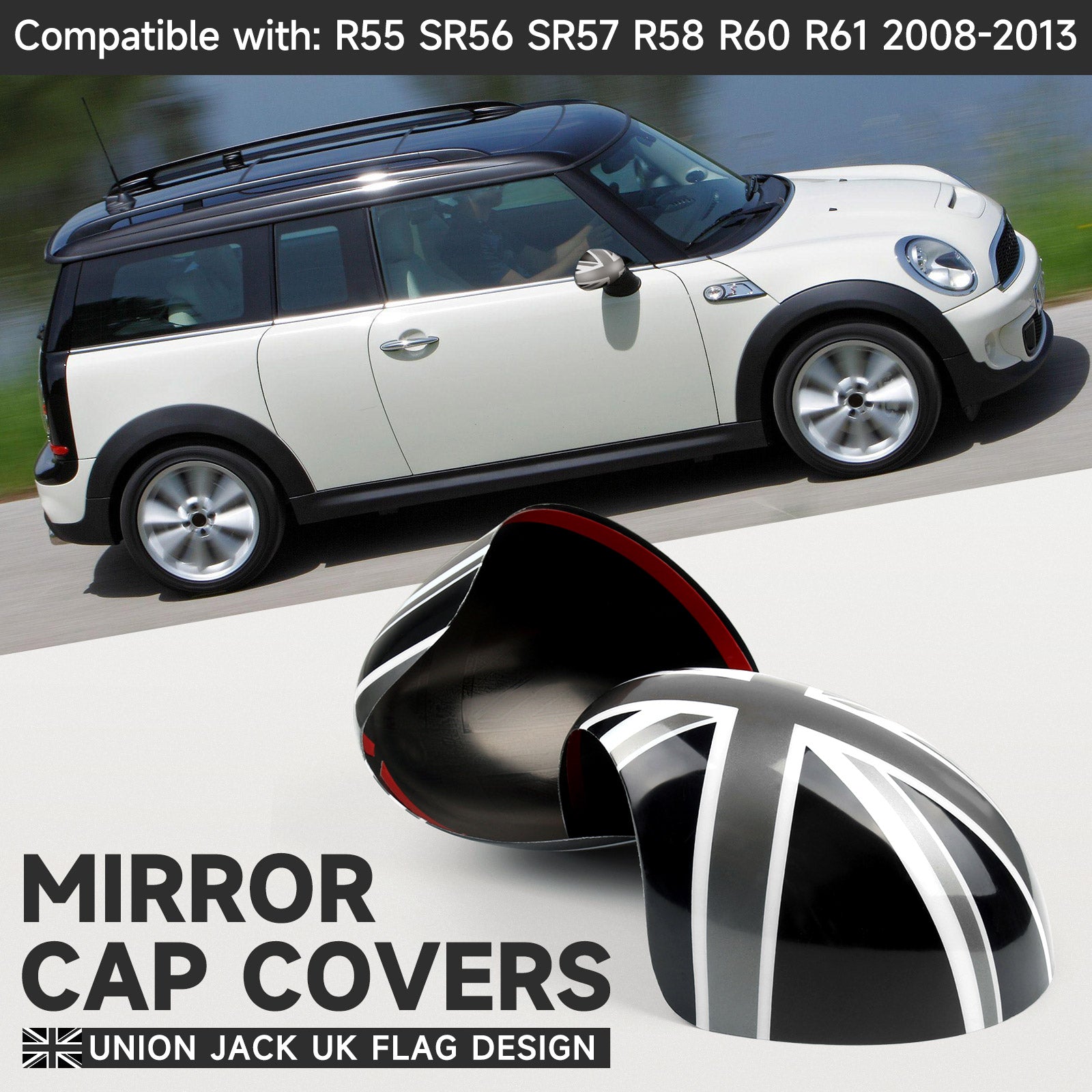 2x Union Jack Wing Lustro dla mini Cooper R55/R56/R60 MURROR
