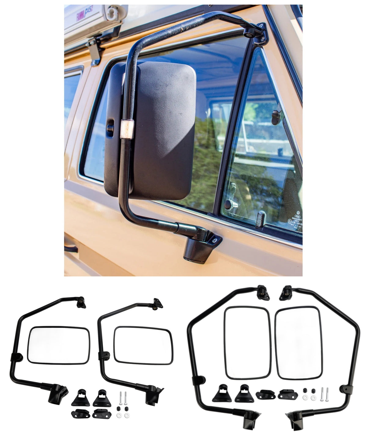 Komplet stranskih ogledal za Volkswagen Vanagon (1980-1991) - originalni deli 251857513F/251857514F
