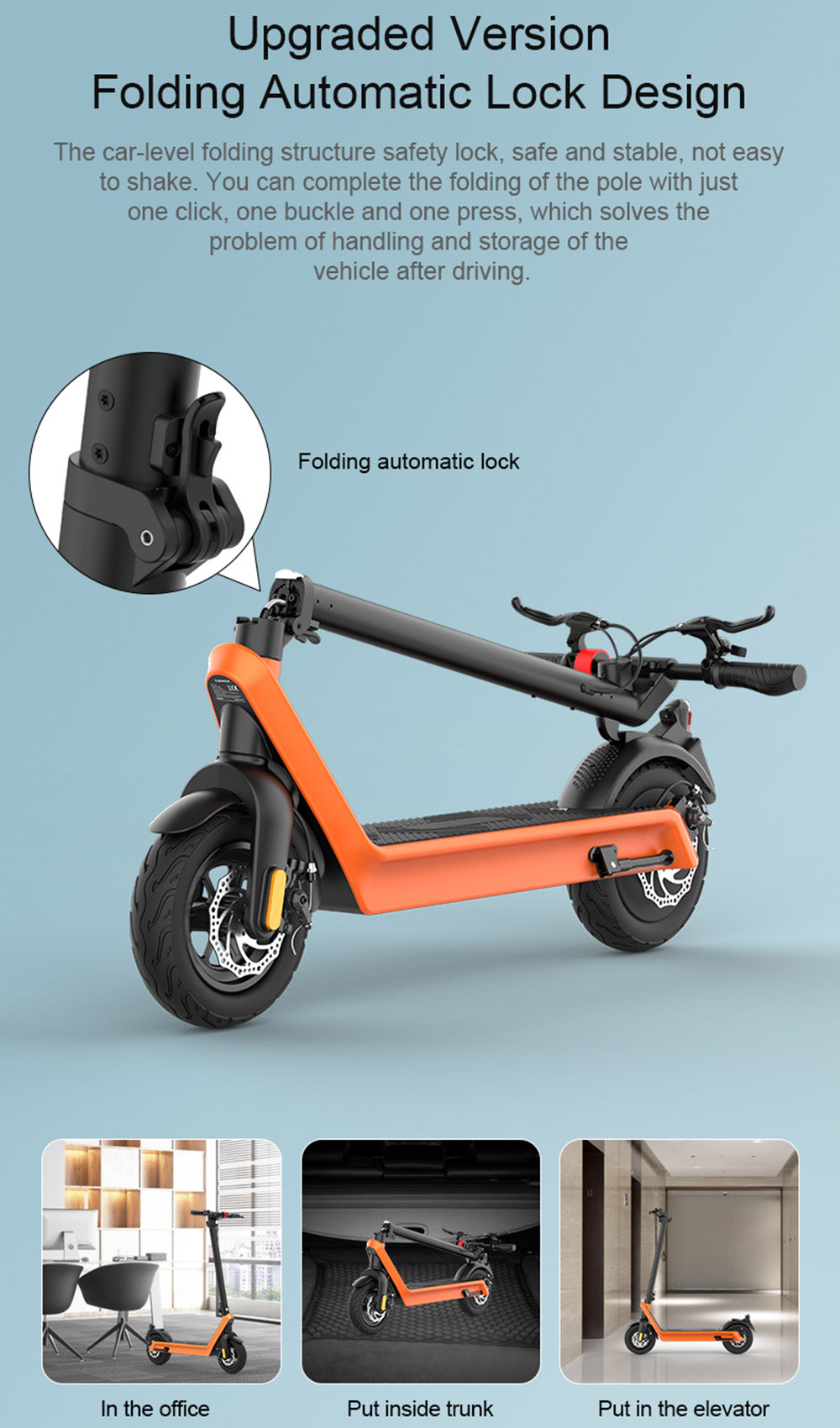 10" gamme électrique se pliante 40km/h du scooter 500W 70KM pour le trajet en ville adulte