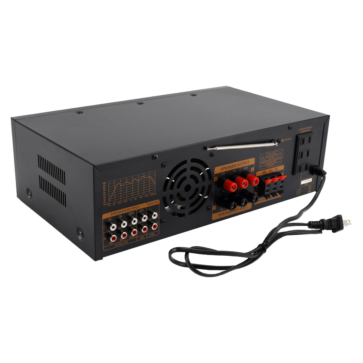 Bluetooth HiFi 3000W stéréo Power Amplificateur 5.1-Channel Subwoofer Amplifier