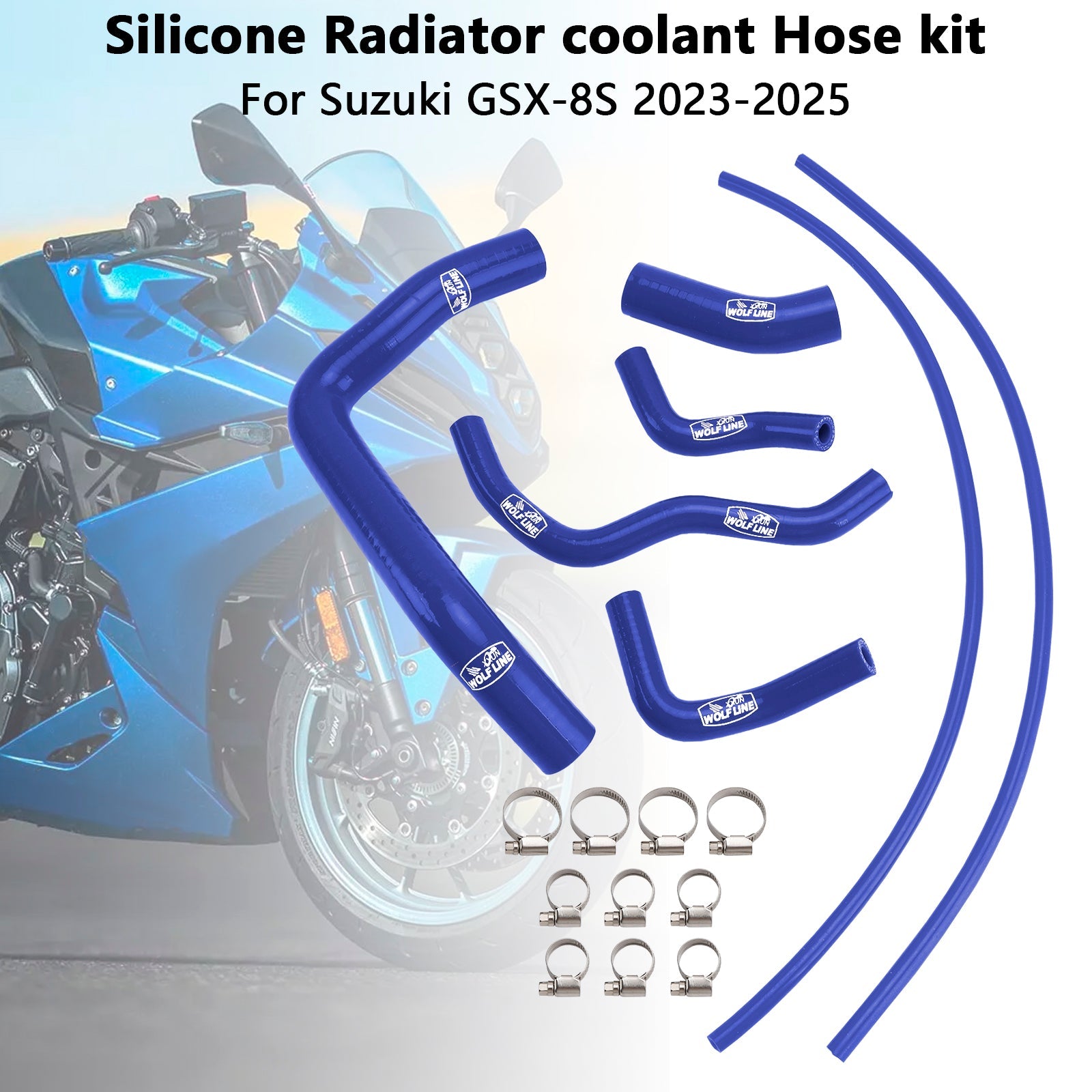 Durite de refroidissement en silicone pour radiateur Suzuki GSX-8S 2023-2025