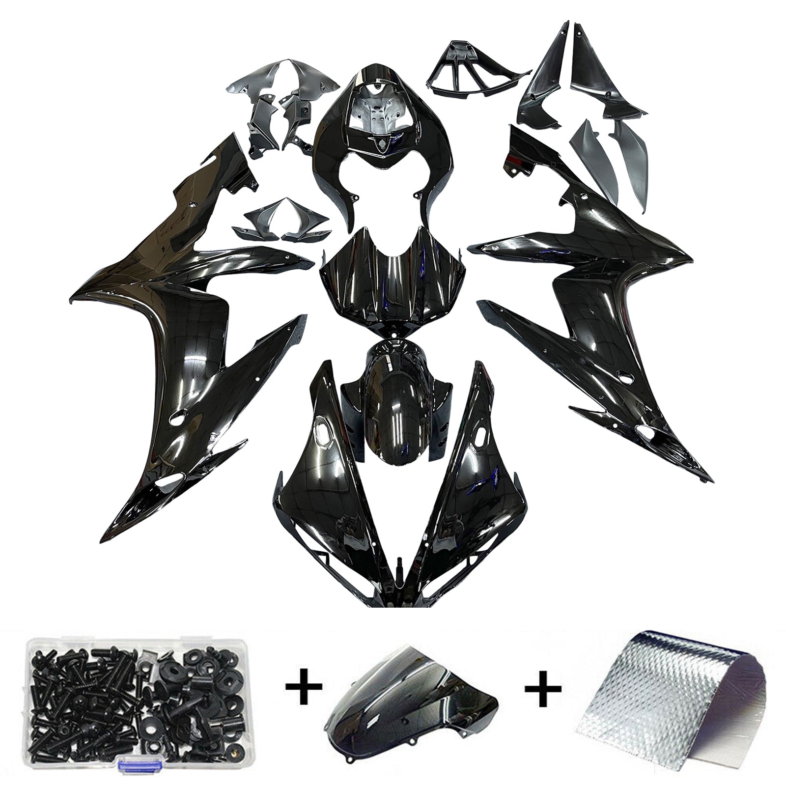 Gloss Black Fairing Kit for Yamaha YZF R1 2004 2005 2006 ABS Bodywork YZF-R1 04