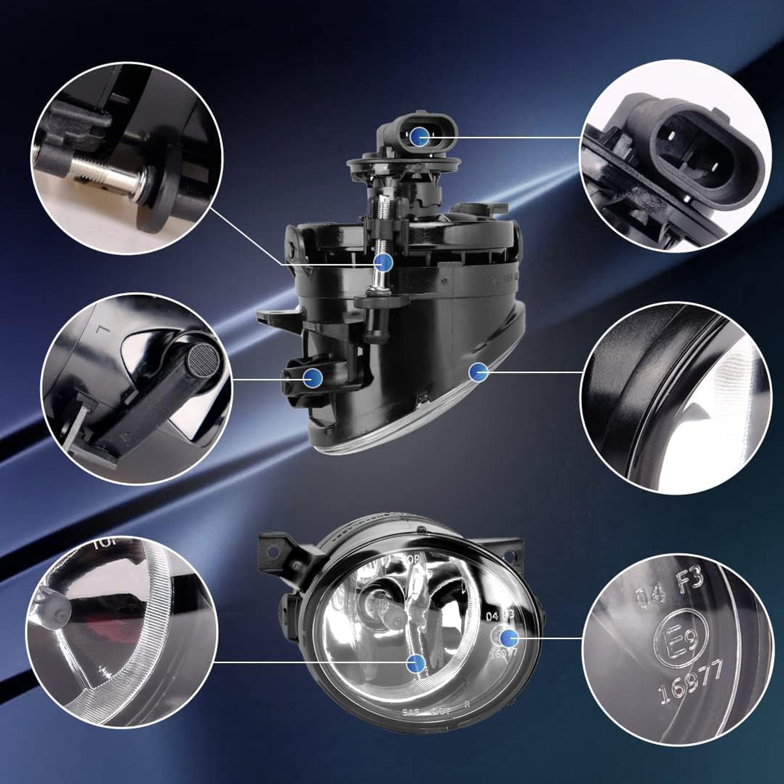 Par de luces antiniebla delantera antes de Volkswagen Golf Mk5 GTI Versión 2004-2009