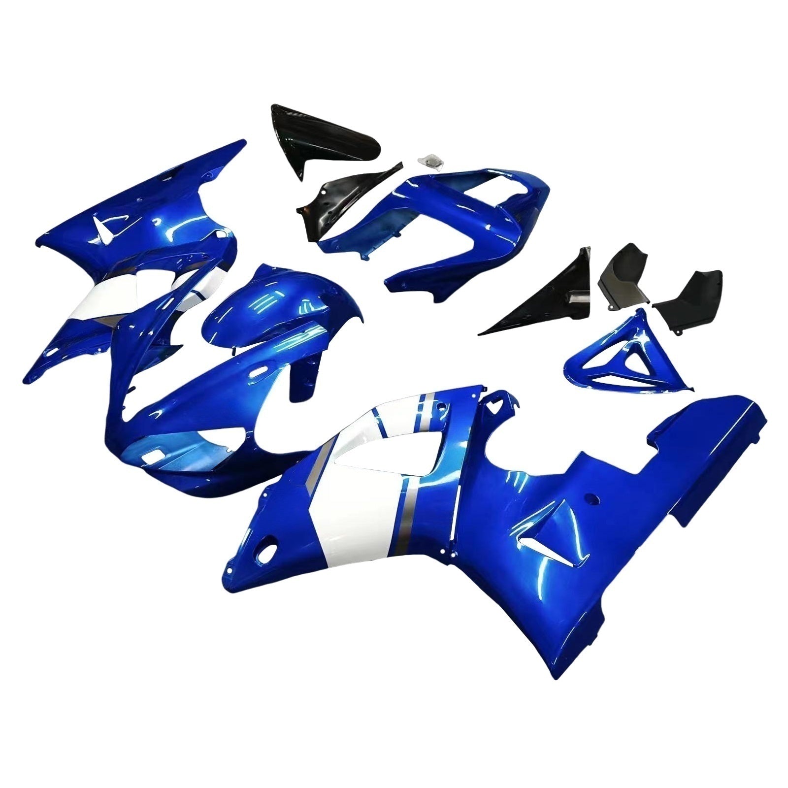 Kit de carénage en plastique ABS moulé par injection bleu pour Yamaha YZF R1 2000-2001