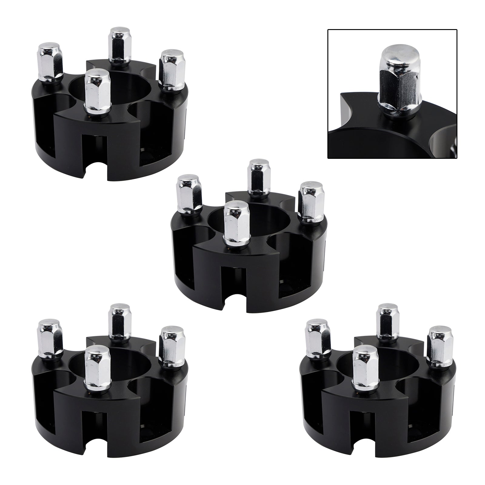 Kit d'entretoises de roue de 2 pouces pour voiturettes de golf Yamaha, Club Car et Ezgo, avec écrous de roue noirs