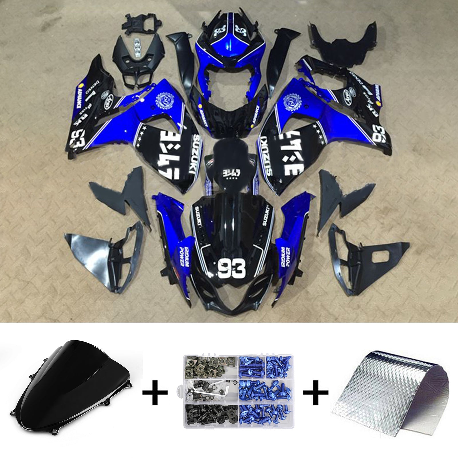 Amotopart Suzuki GSXR1000 2009-2016 K9 Kit carenatura carrozzeria in plastica ABS