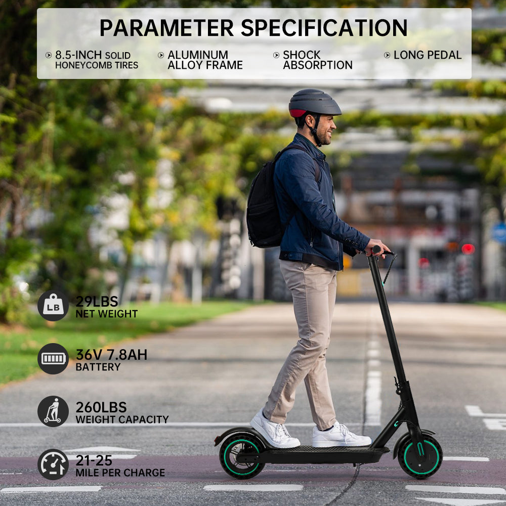Scooter eléctrico plegable 350W - Autonomía de 35 km - 30 km/h Max - UL2272