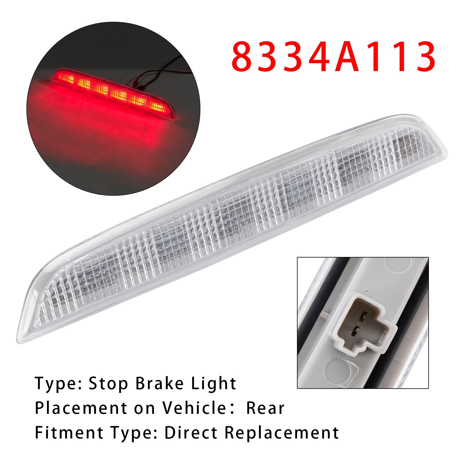 Luz de freno LED blanca de montaje alto 8334A113 para Mitsubishi Outlander 2013-2016