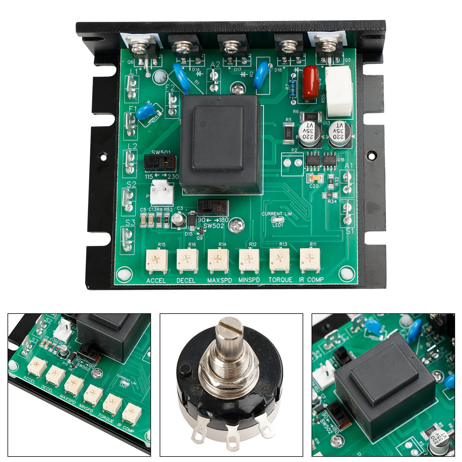 Controlador de velocidad del motor de CC MM23001C Entrada de ley de 115 o 230 voltios