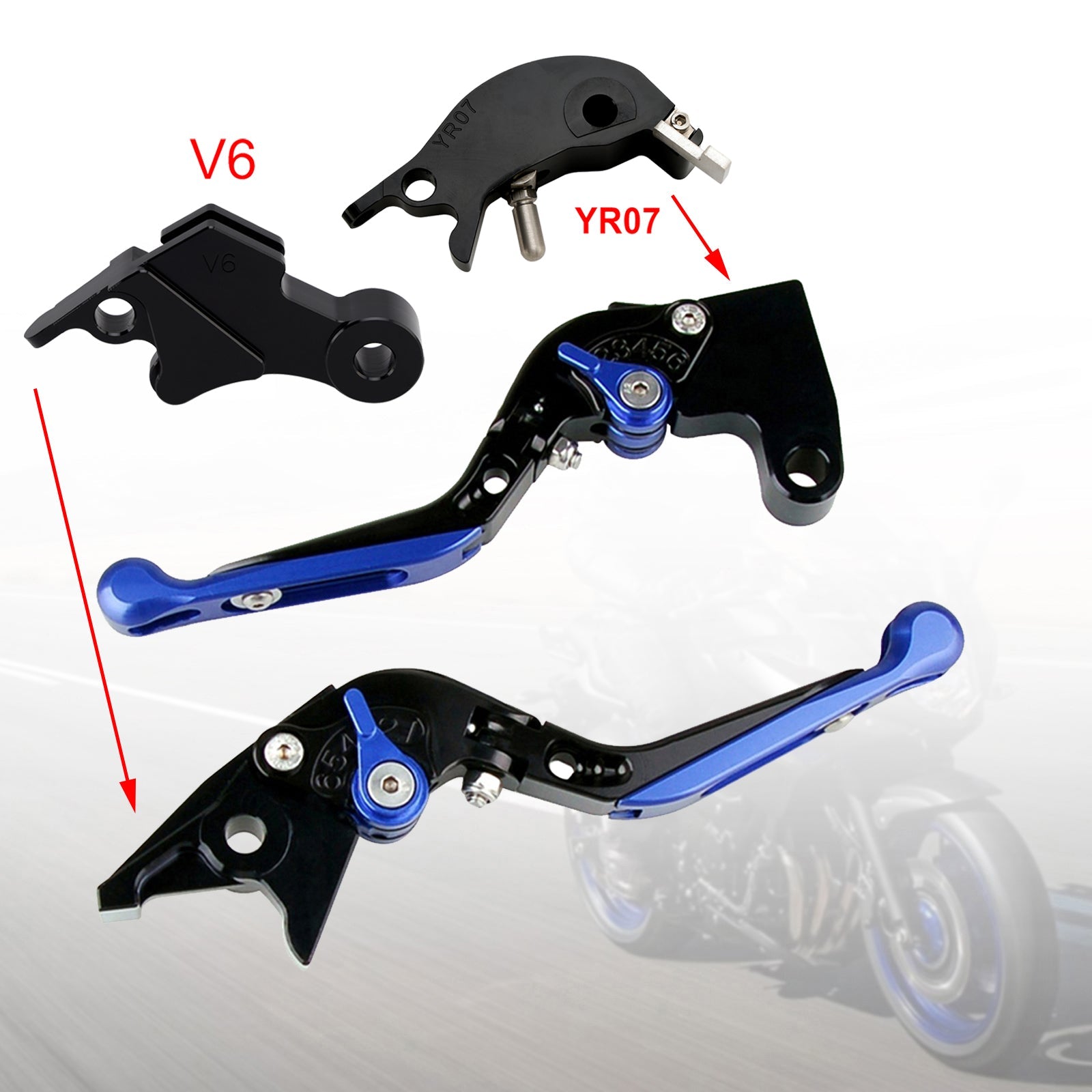 Levier de frein et d'embrayage réglable compatible avec YAMAHA XSR900 XSR900GP MT-09 MT-09SP 24-25