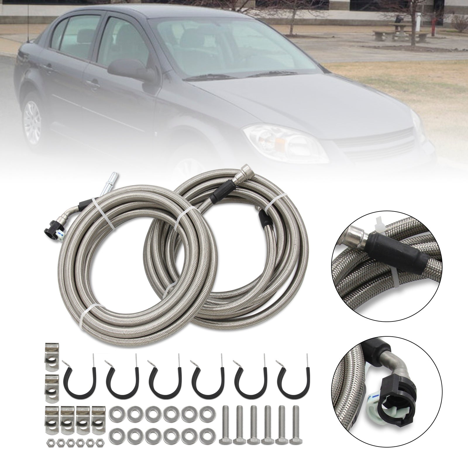 Ruostumattomasta teräksestä valmistettujen pikakorotusten pakkaus polttoainetta QFF0015SS Chevy HHR 2006-2010, 2,2 L/2,4 L L4 FLEX