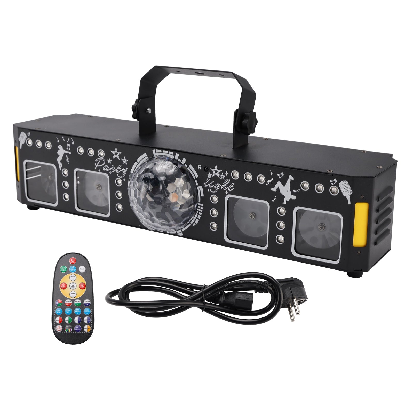 Projecteur laser magique 5 en 1 à 96 images avec stroboscope UV et télécommande
