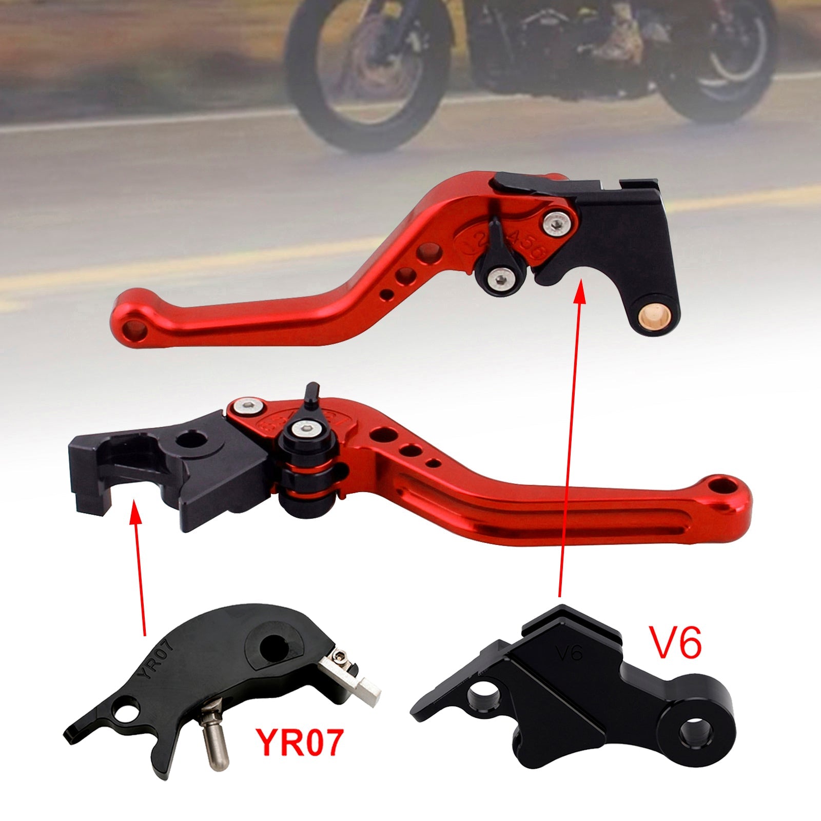 Nouveau levier de frein et d'embrayage court compatible avec YAMAHA XSR900 XSR900GP MT-09 MT-09SP 24-25