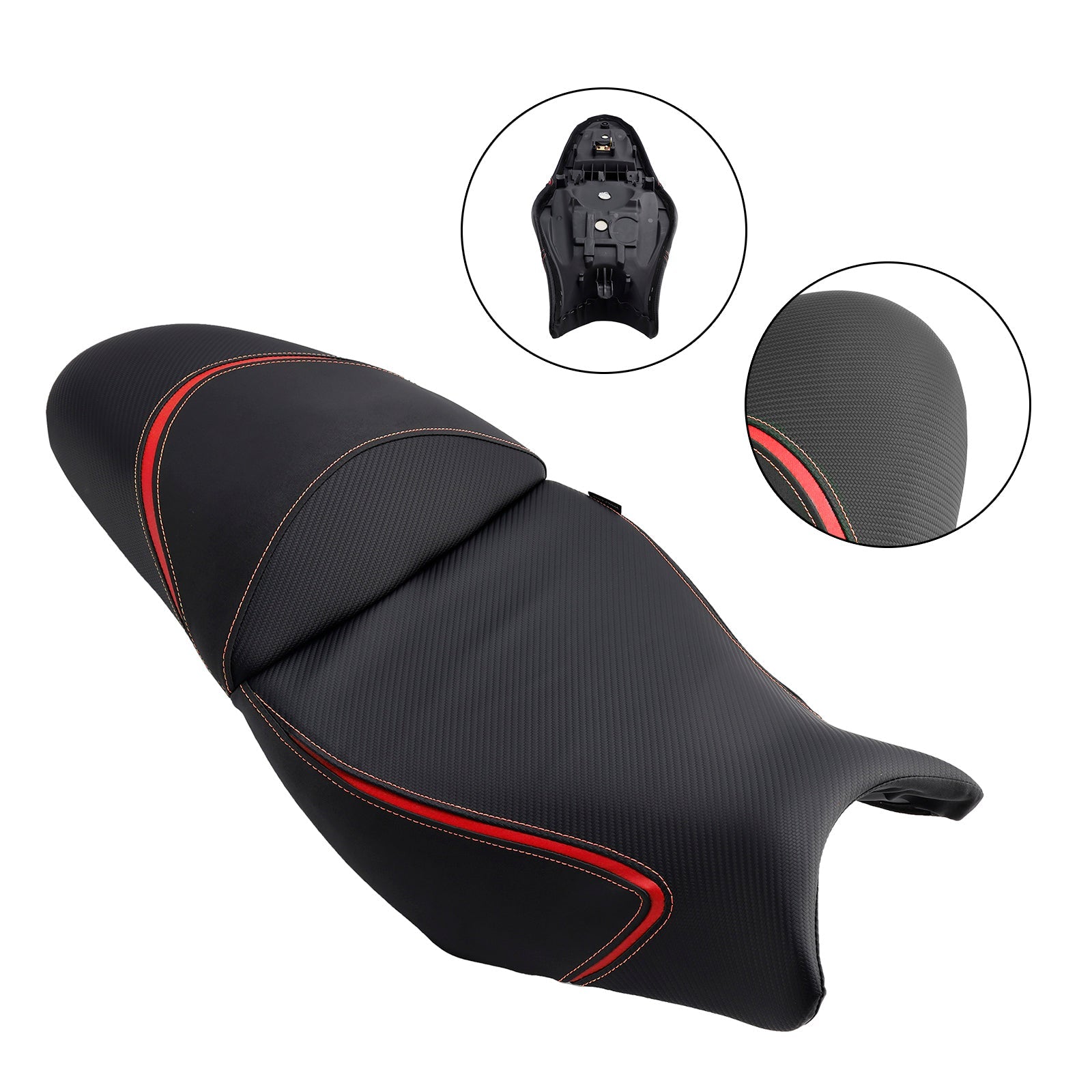 Saddle de pasajeros delanteros y traseros rojos para Kawasaki Versys 650 2022-2024