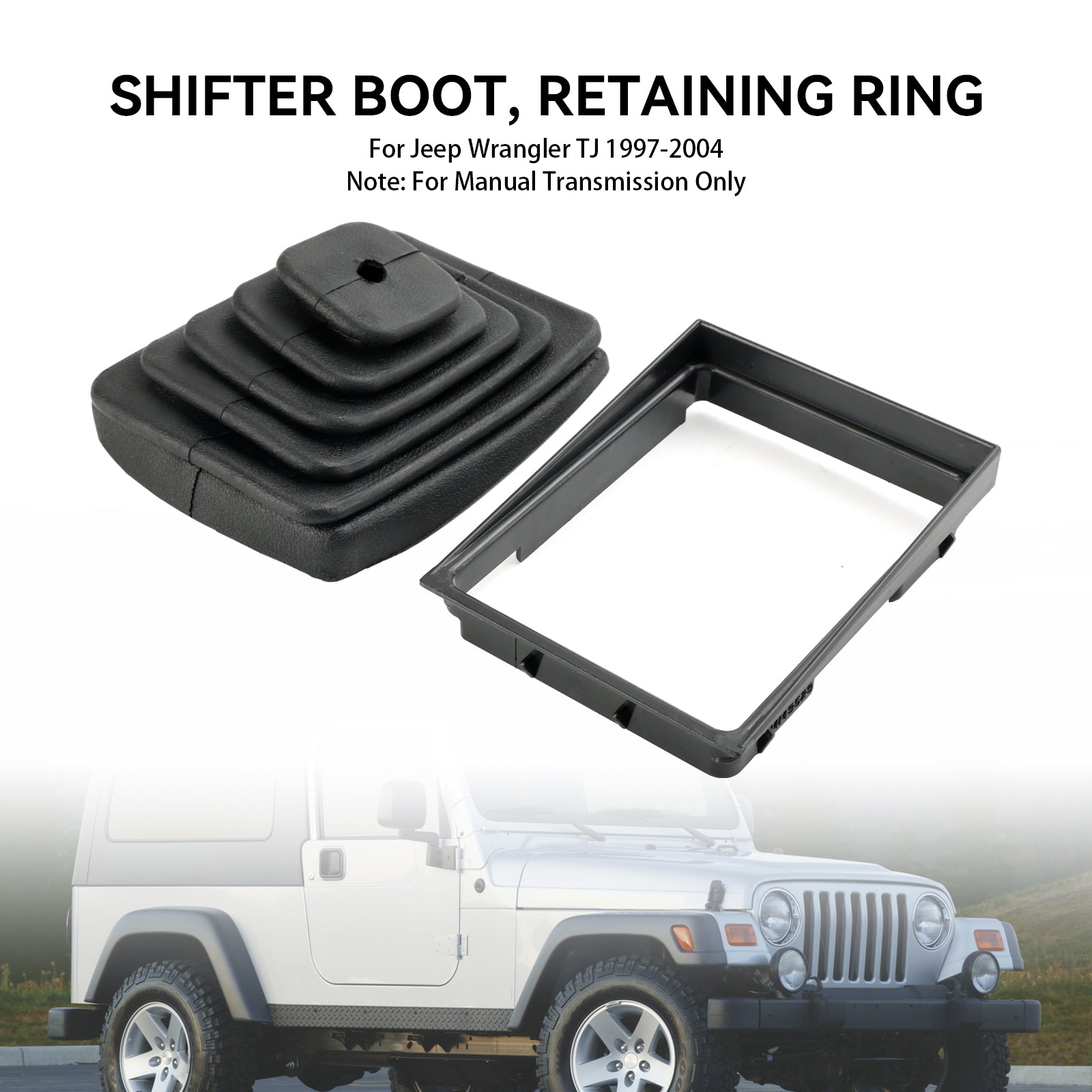 Shifter Boot Retainer Bezel Ring Manual Trans voor Jeep Wrangler TJ 1997-2004