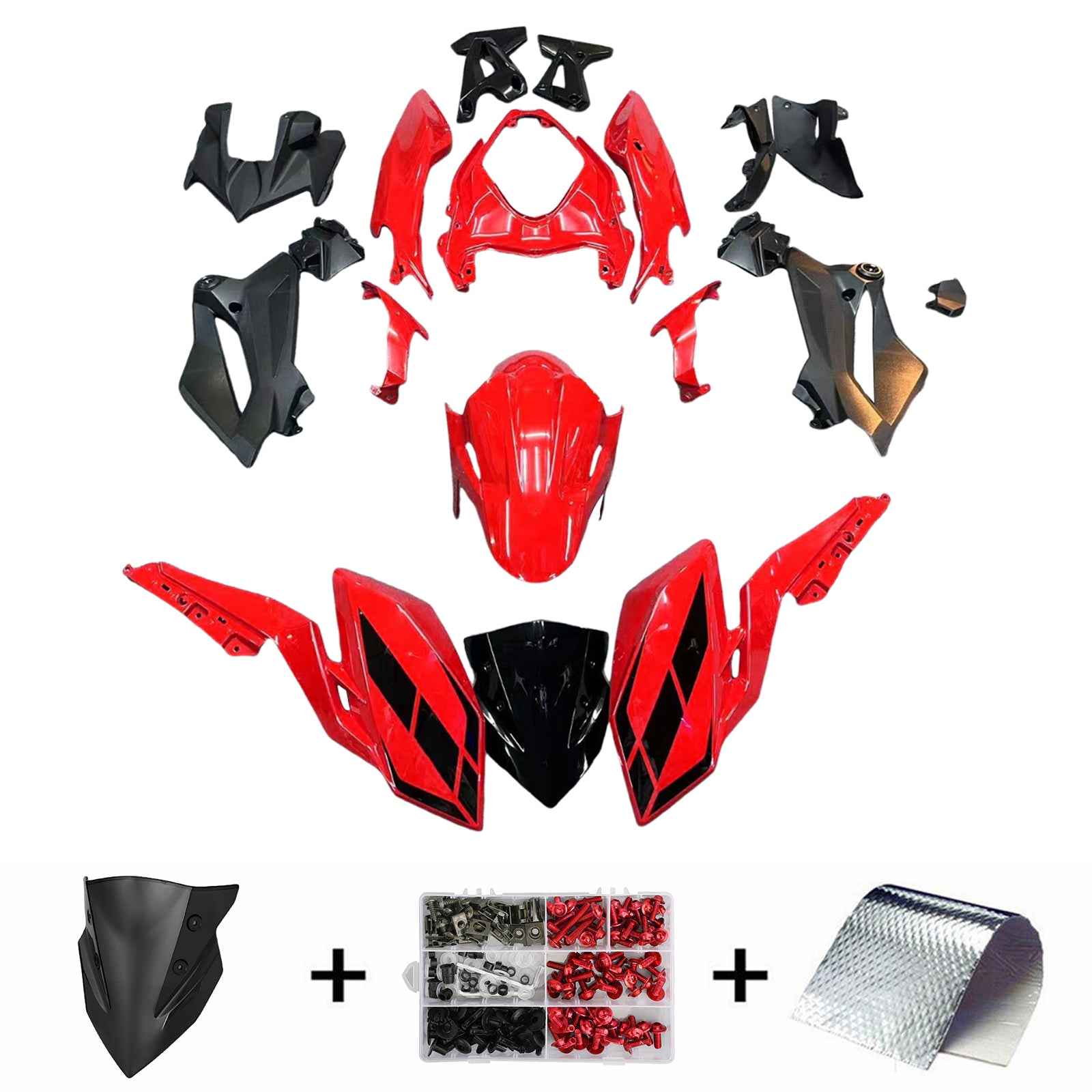 Kit de carénage en plastique ABS injecté compatible avec Kawasaki Z400 2018-2024
