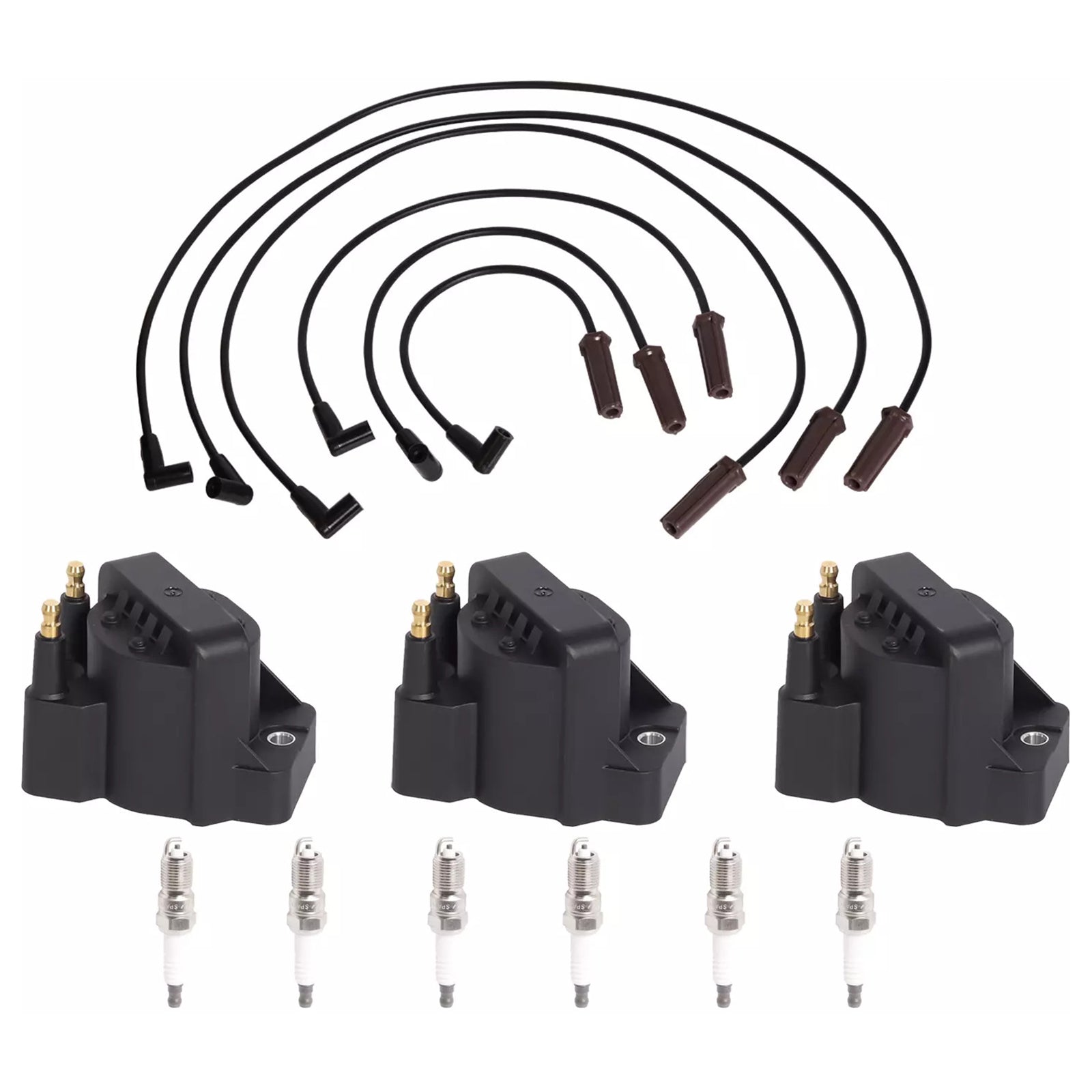 6x Bougie d'allumage + 3x Bobine d'allumage DR39 + 6x Fils pour Buick Lucerne 3.8L 96-08