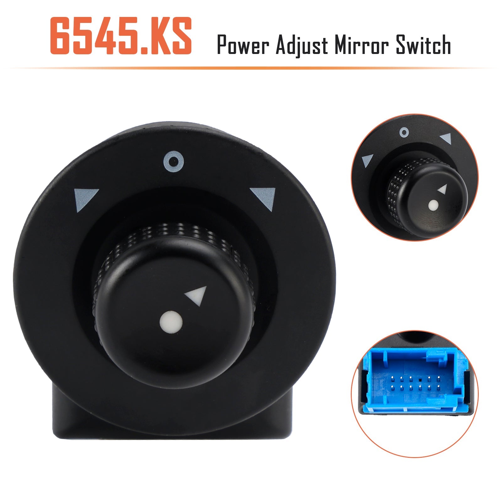 Commutateur de réglage électrique de rétroviseur 6545.KS pour Peugeot Partner Citroën Berlingo C3