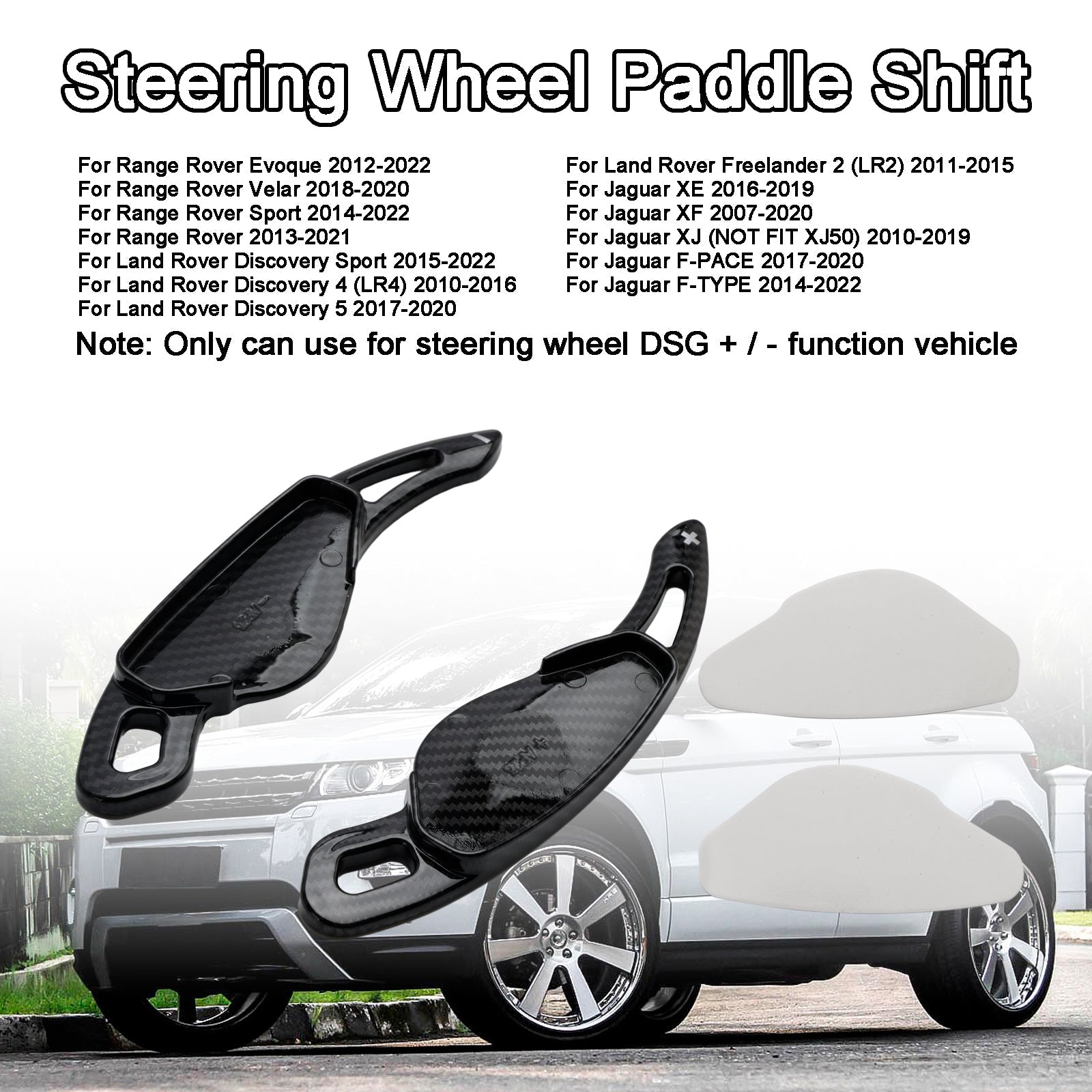 Palettes de changement de vitesse de volant en fibre de carbone pour Jaguar XF XEL F-Type