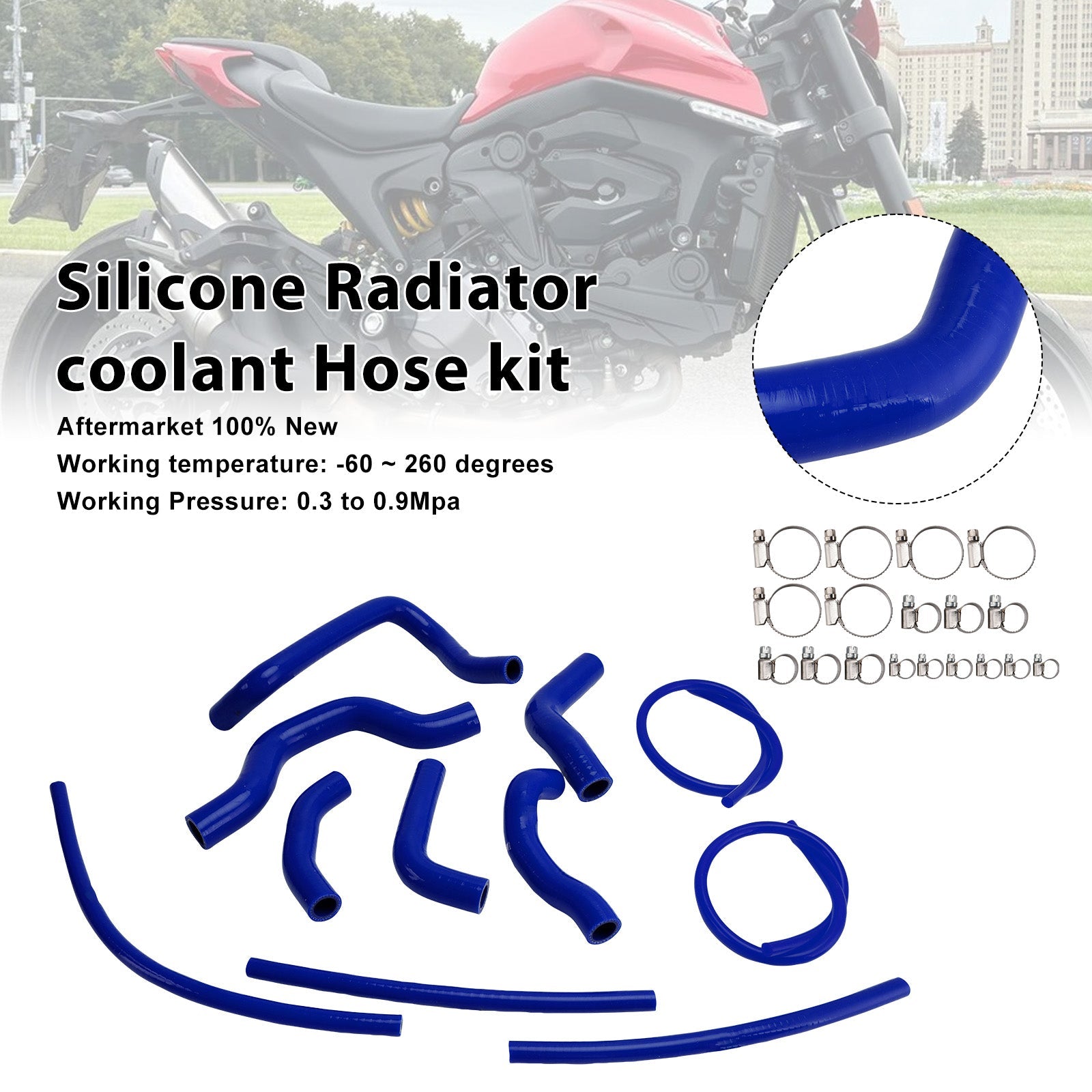 Durite de refroidissement en silicone pour radiateur Ducati Monster 937 (2021-2025)
