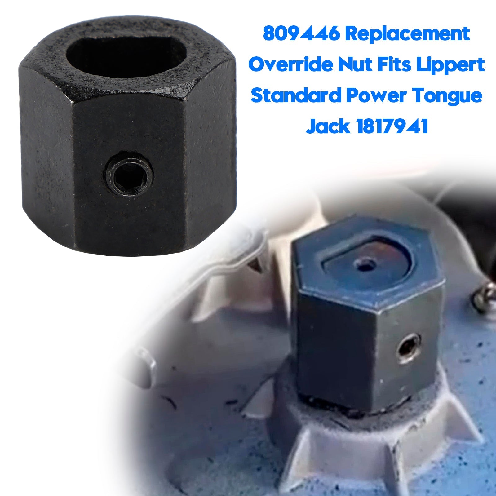 Tuerca elevadora 809446 para gato de lengüeta de remolque eléctrico estándar Lippert 1817941