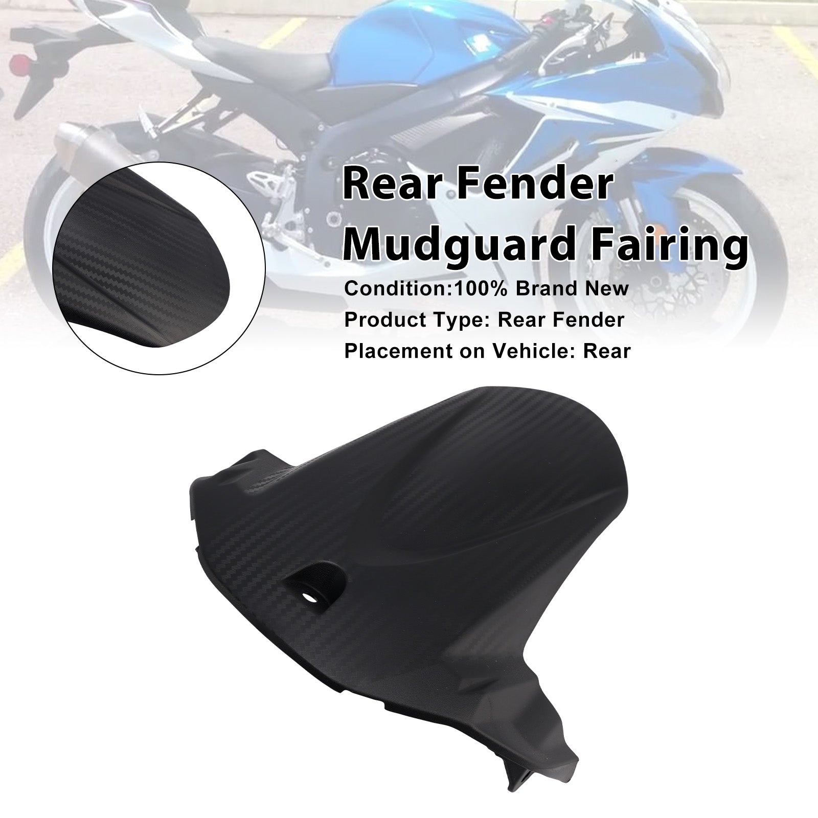 Garde-boue arrière pour Suzuki GSX-R600 2011-2025