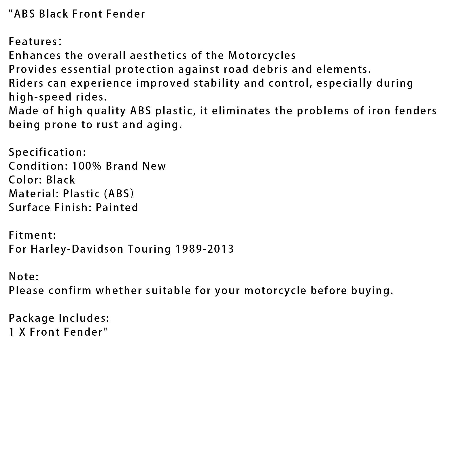 Black Abs Bold Bitch for Harley-Davidson Touring Road King Street Glide 1989-2013