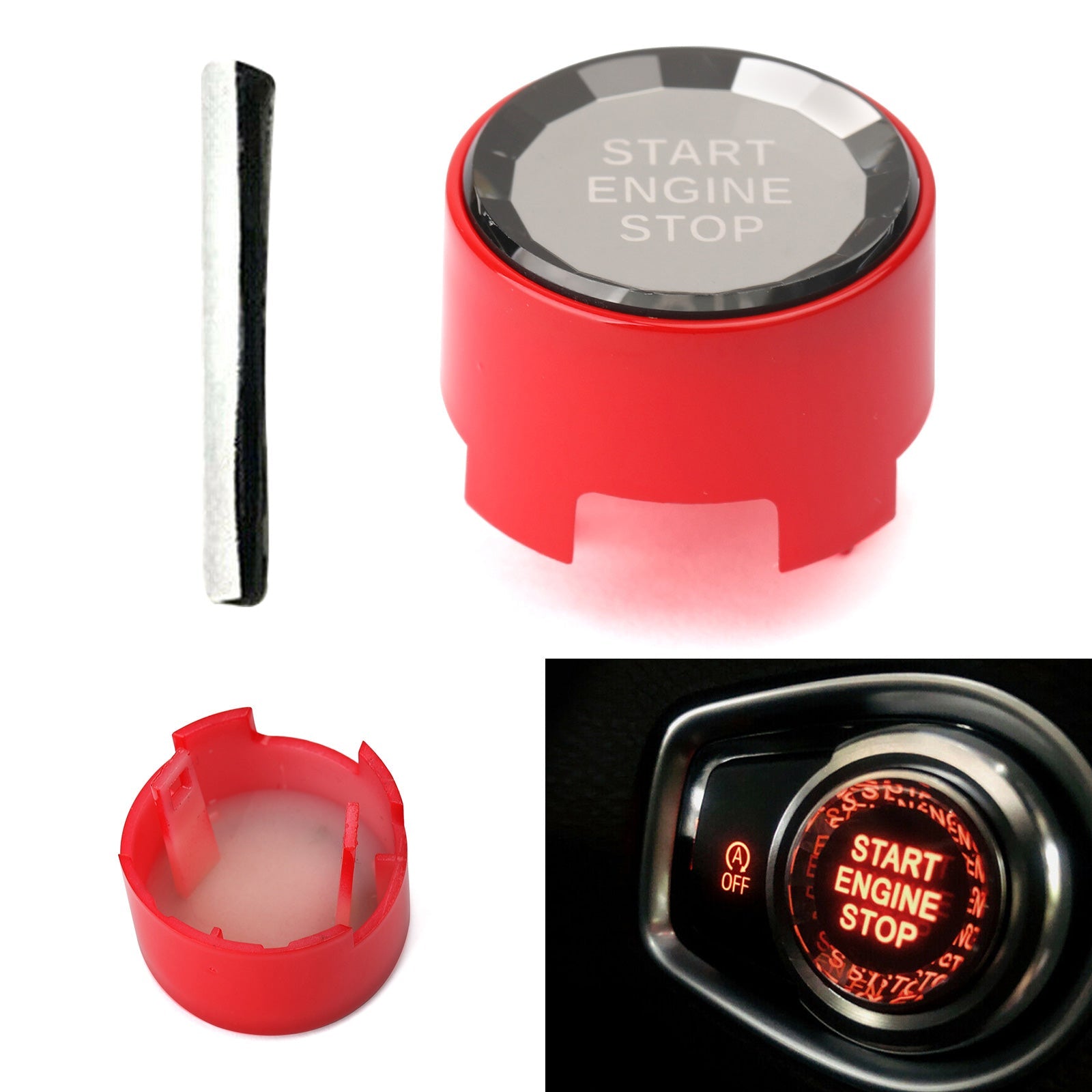 Couvercle de bouton de démarrage et d'arrêt du moteur pour BMW F Châssis F30 F31 F20 F21 Cristal