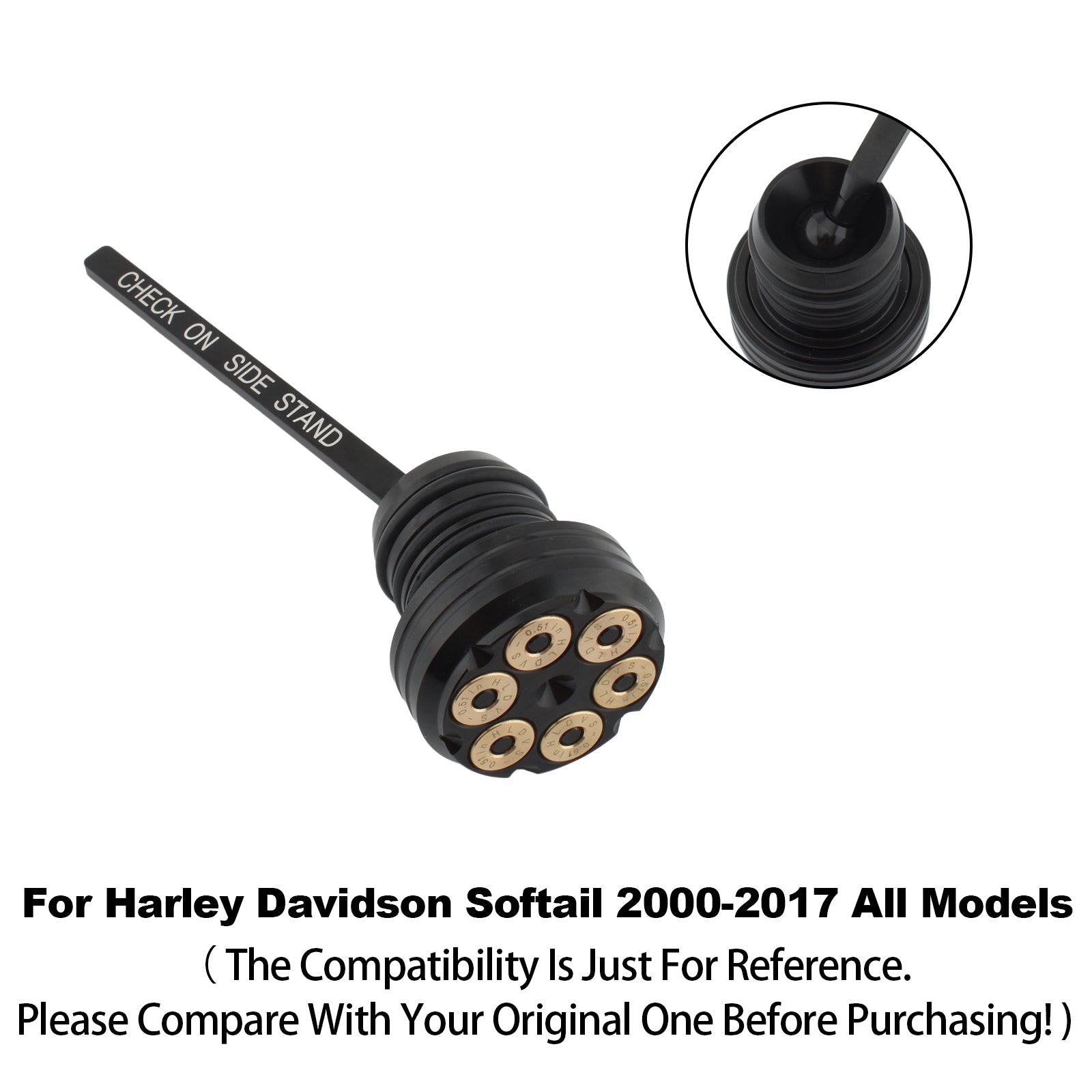 Tapa del tanque de medidor de aceite para Softail 2000-2017 Todos los modelos