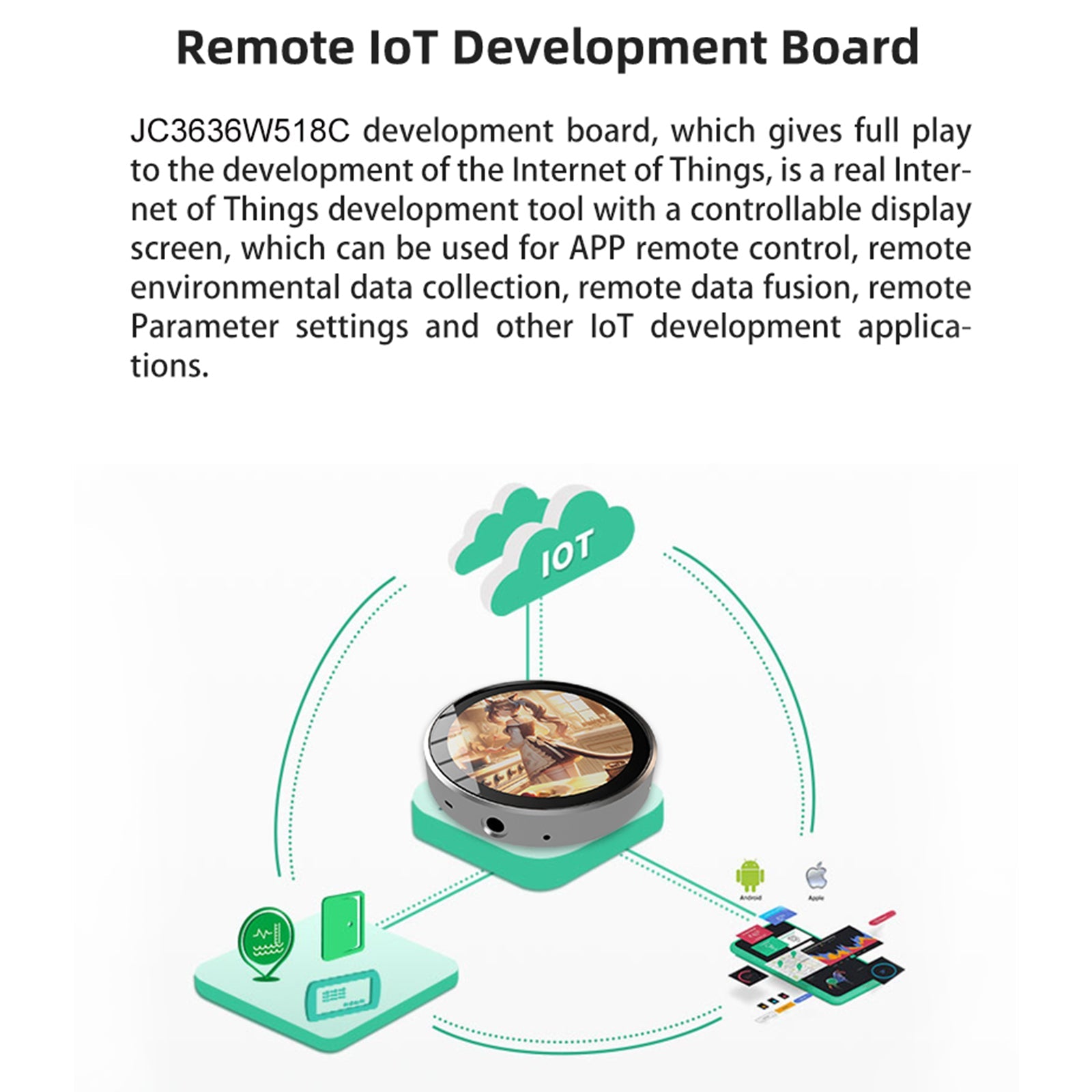 ESP32 ontwikkelbord 1,8 inch intelligent capacitief touchscreen Audiospectrum