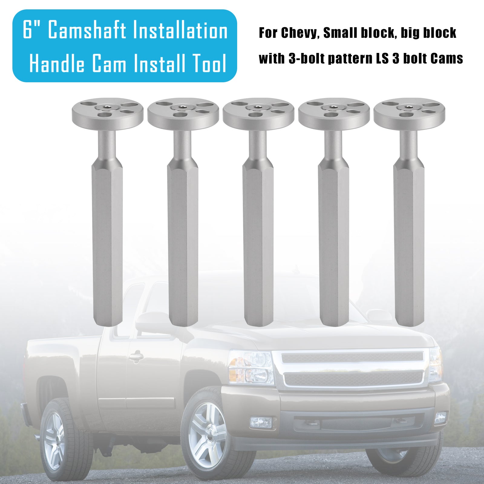 5 x Nokkenasmontagehandgreep 6""Voor Chevy met 3-boutsafstand"