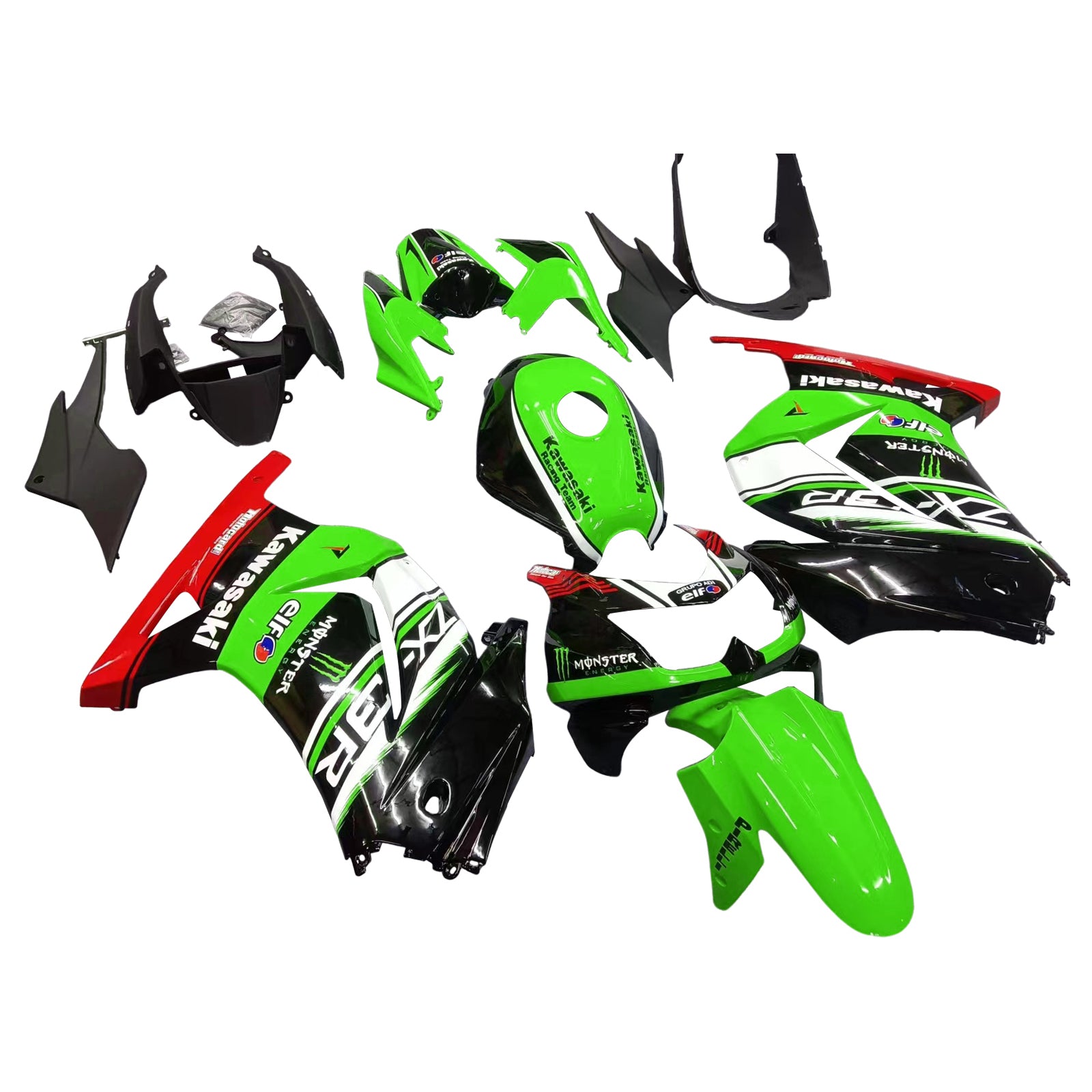 Zestaw owiewki wtryskowej Nadwozie Plastik ABS pasuje do Kawasaki EX250 Ninja250R 2008-2012