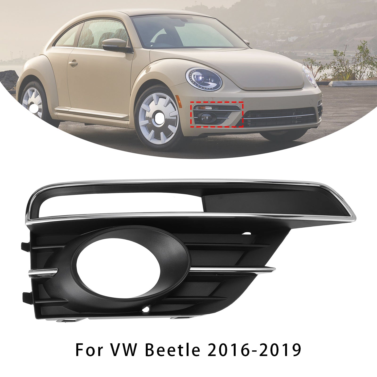 Beschermende rooster voor brandmistlicht aan de rechterkant van VW Beetle 2016-2019 5C5854662JJ