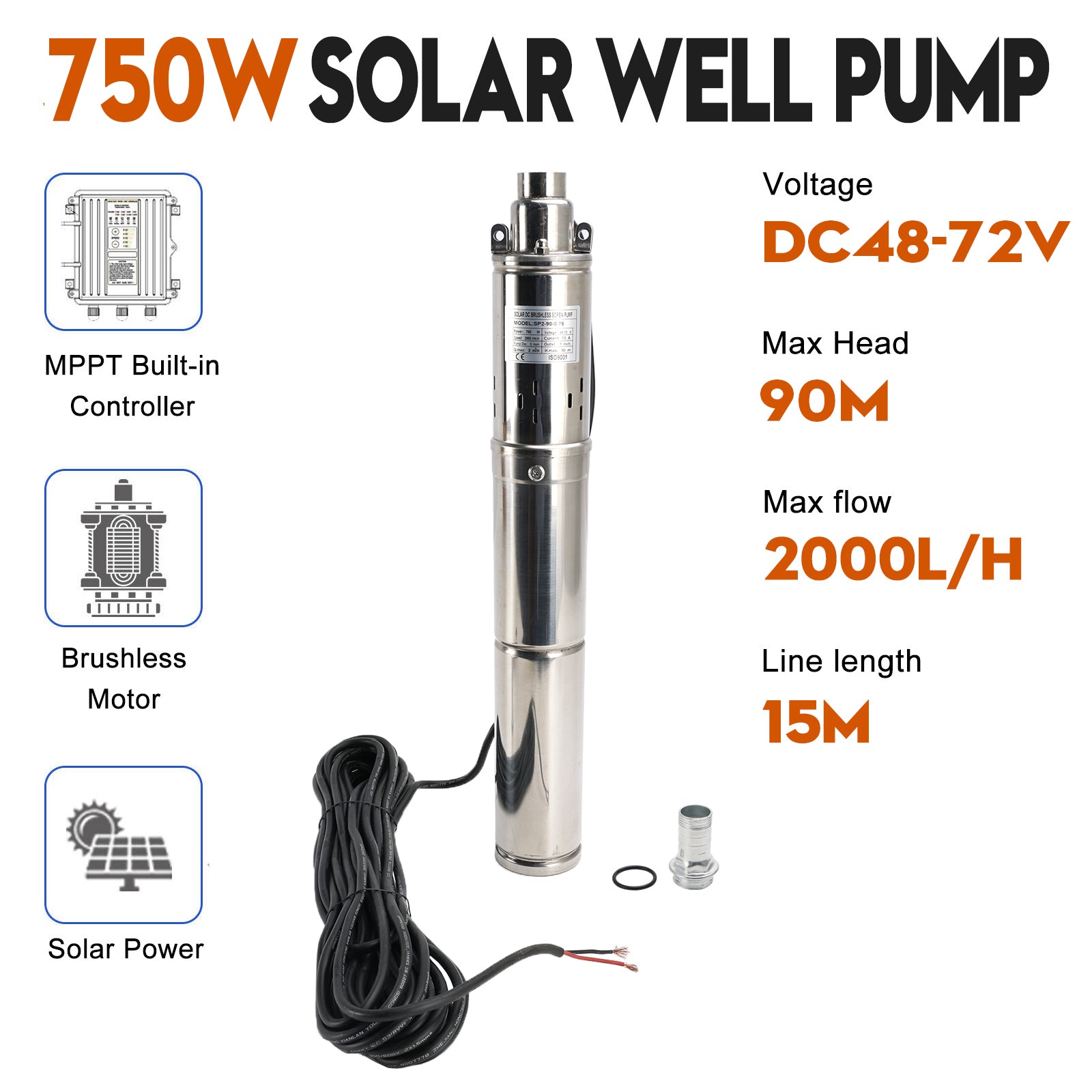 3 "48v 750w MPPT vis solaire forage pompe plongée profonde en acier

3" 48V 750W Deep Well Solar Submersible Bore Hole Water Pump Built-in MPPT