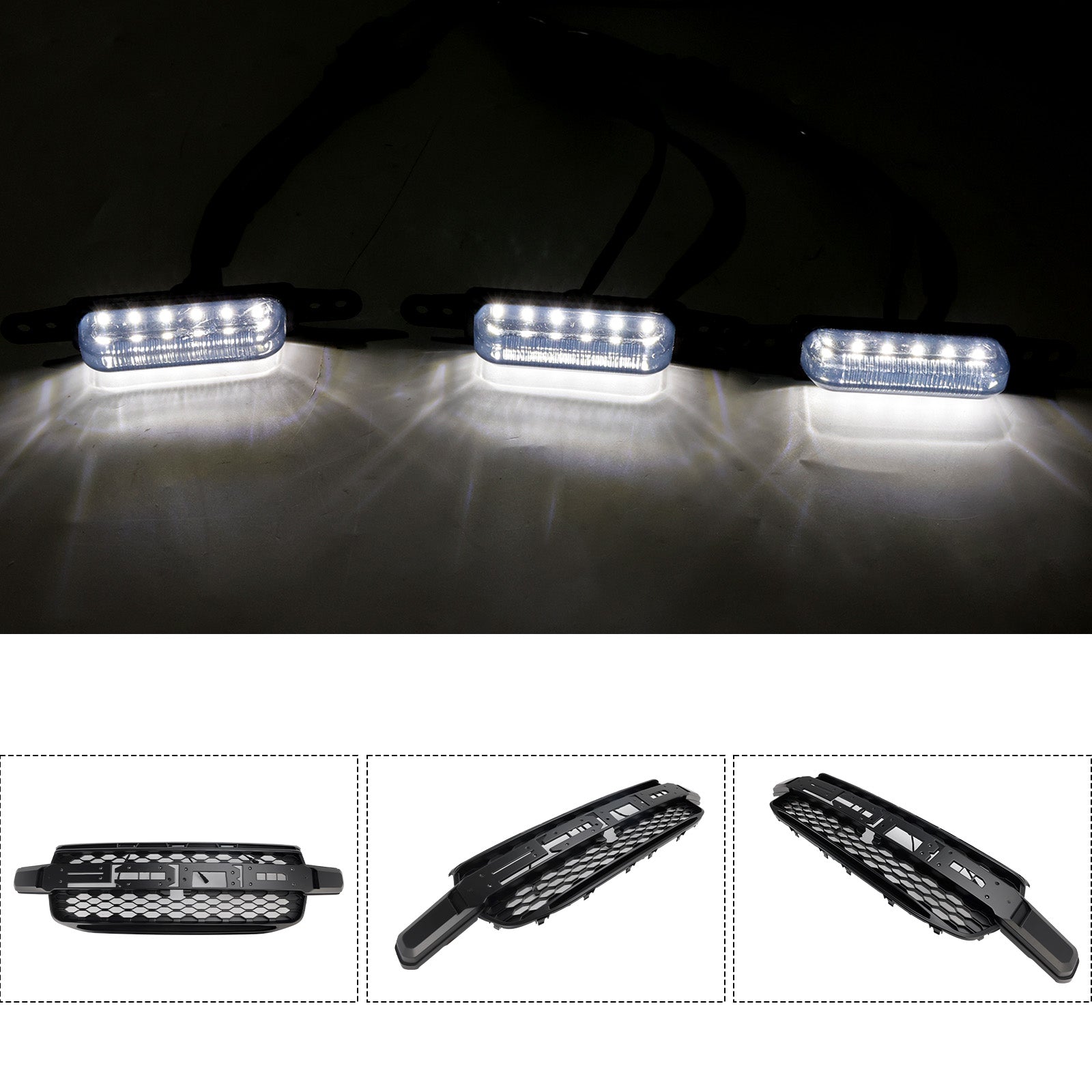 Griglia del paraurti anteriore con luci a LED bianche per Ford Ranger Next Gen Wildtrak 2023-2025